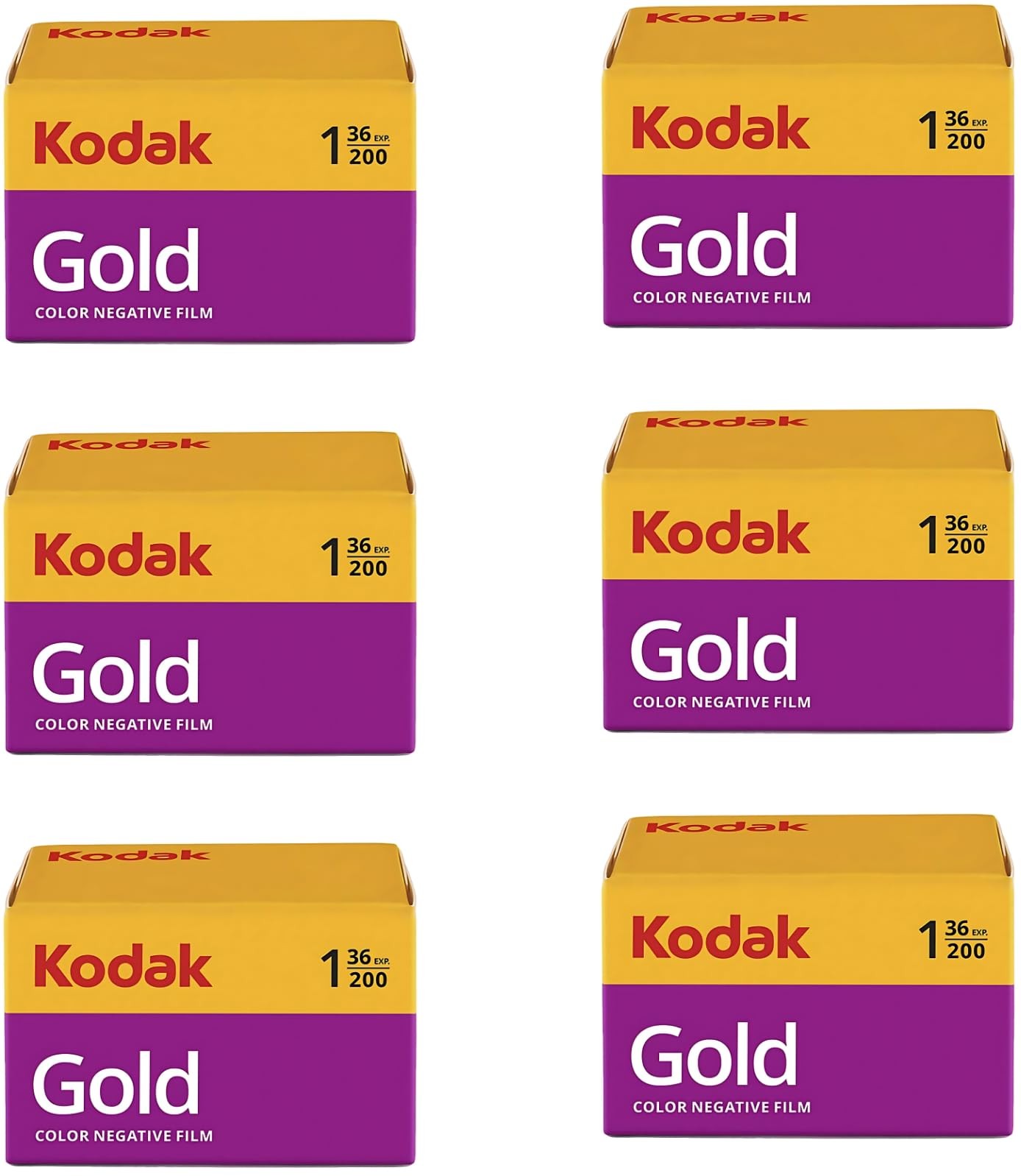 Kodak Gold 200 35mm Film Bundle, 6 Rolls 2×3 Pack, 36 Exposures Each, for 35m…