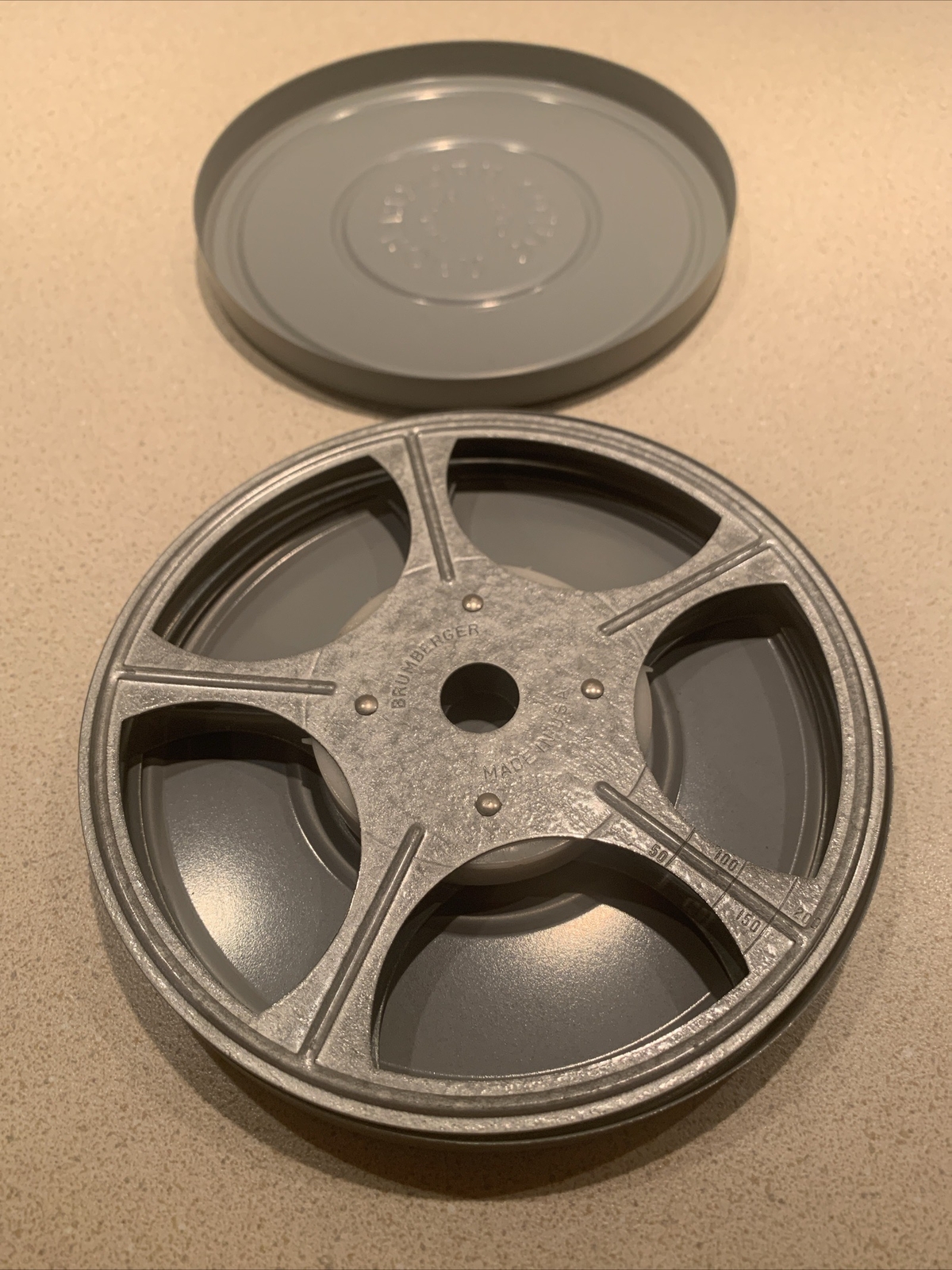 Brumberger Co. Inc Brooklyn, NY 5 Inch 8mm Take Up Reel. Excellent Condition