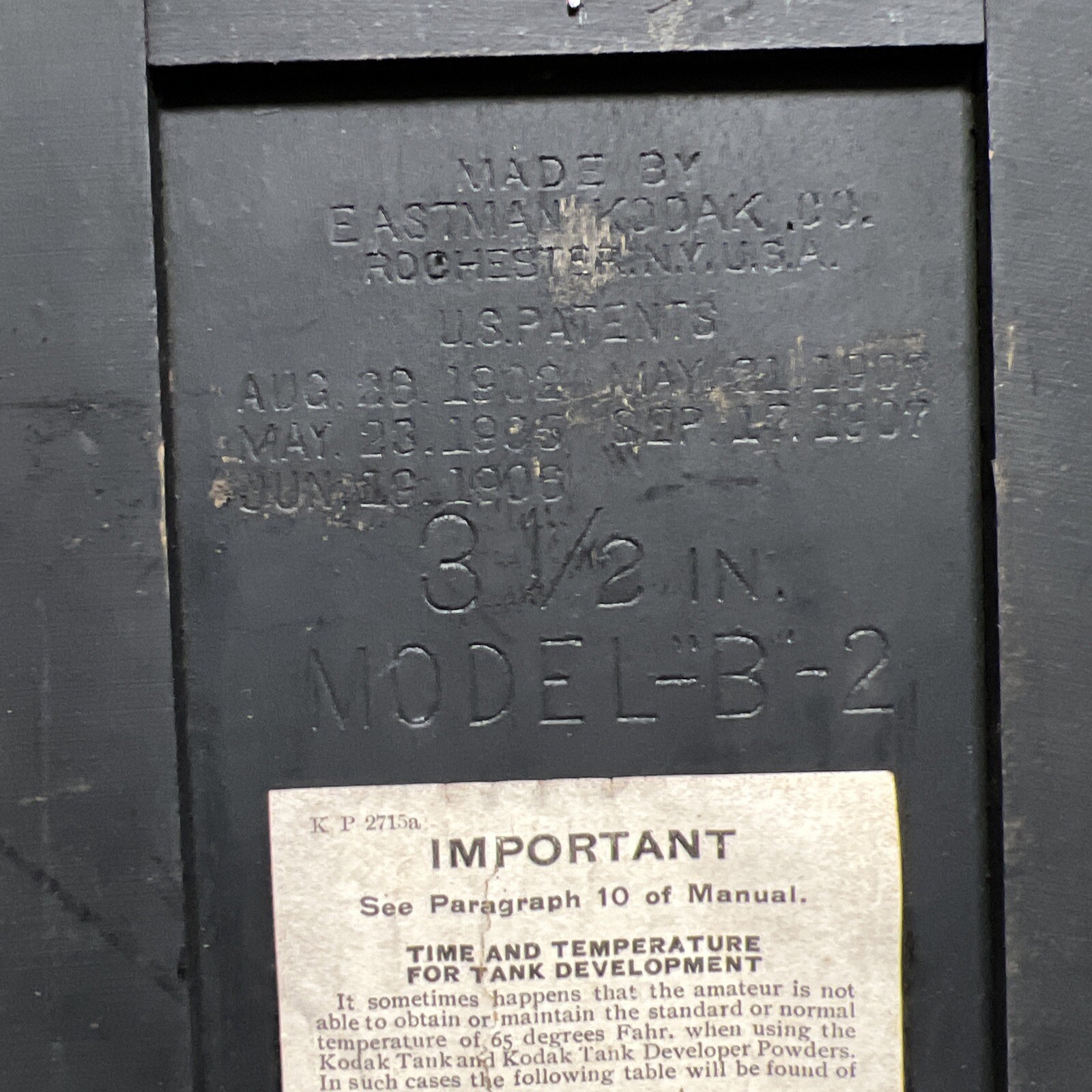 Vintage Kodak Film Tank Model B 2 Circa 1907 Film Developing ￼