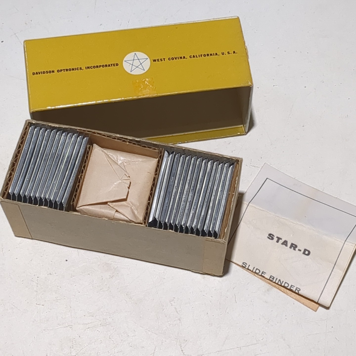 Vintage Davidson Star D Metal Slide Binders 2×2” 35mm Slides NOS