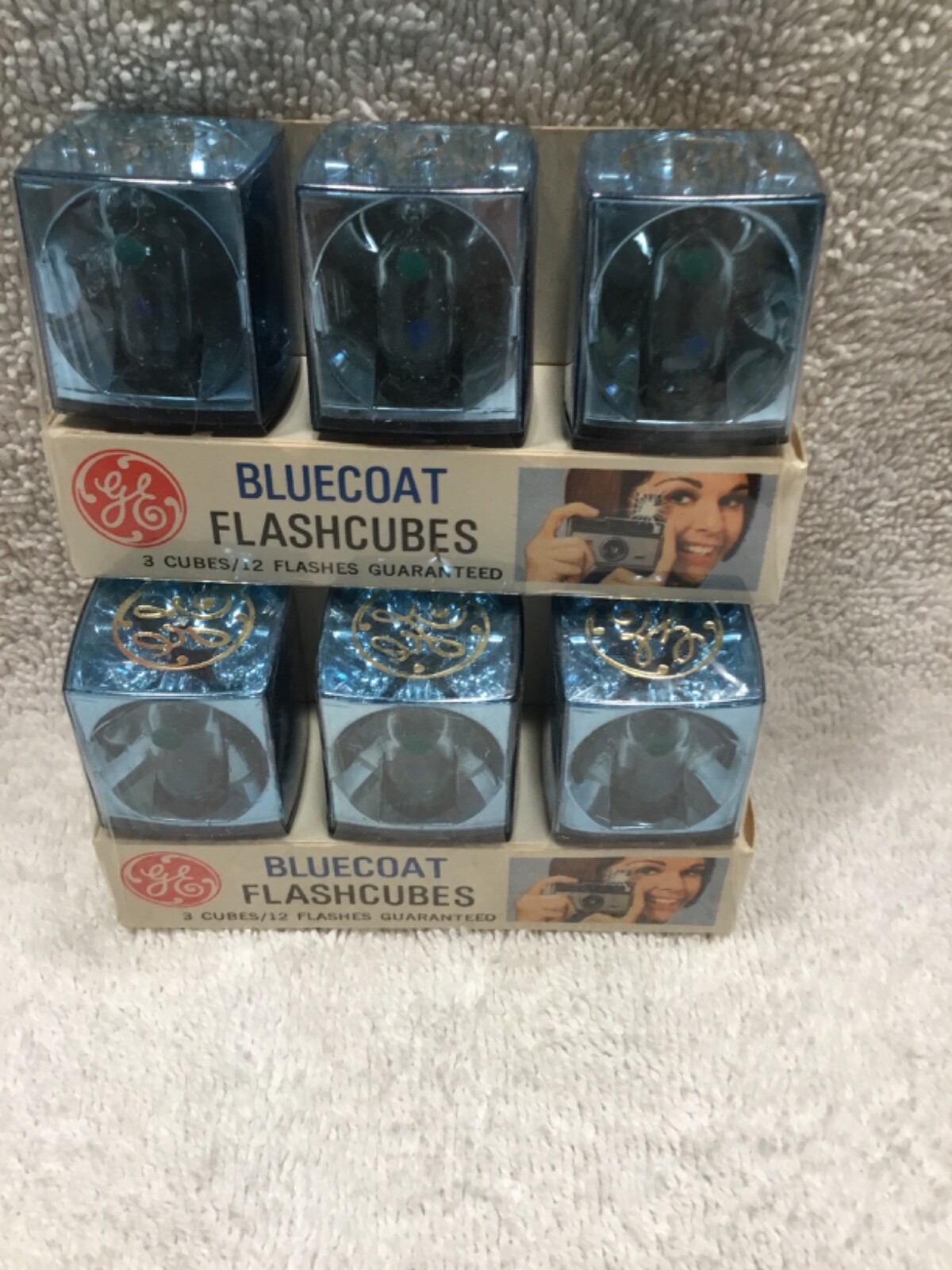 Vintage Unused GE Blue Coat Flash Cubes – 3 Cube Package Set of 2