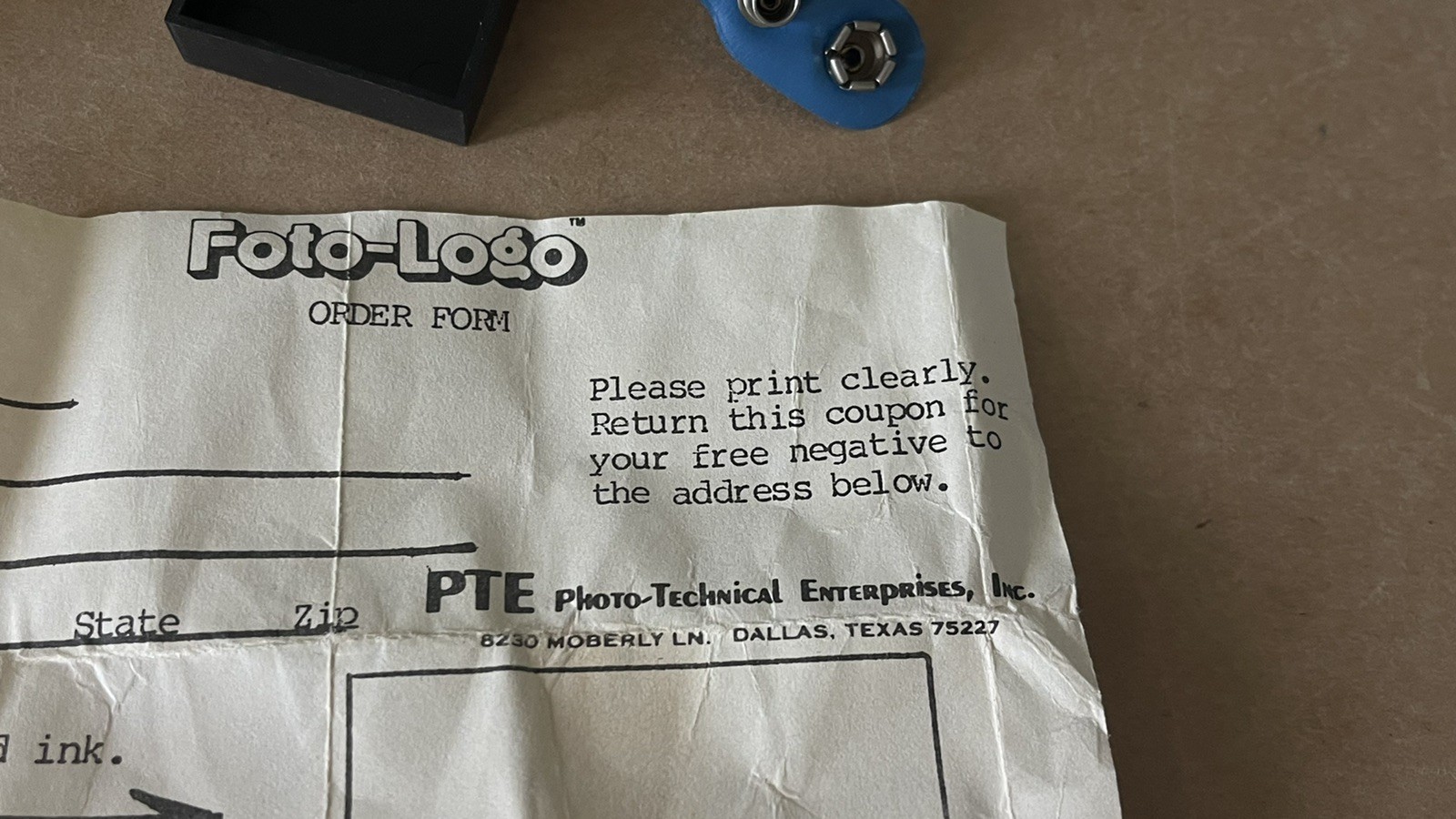 3 Vintage Foto Logo PTE Accessory Part Papers Unidentified Item Original Box NOS