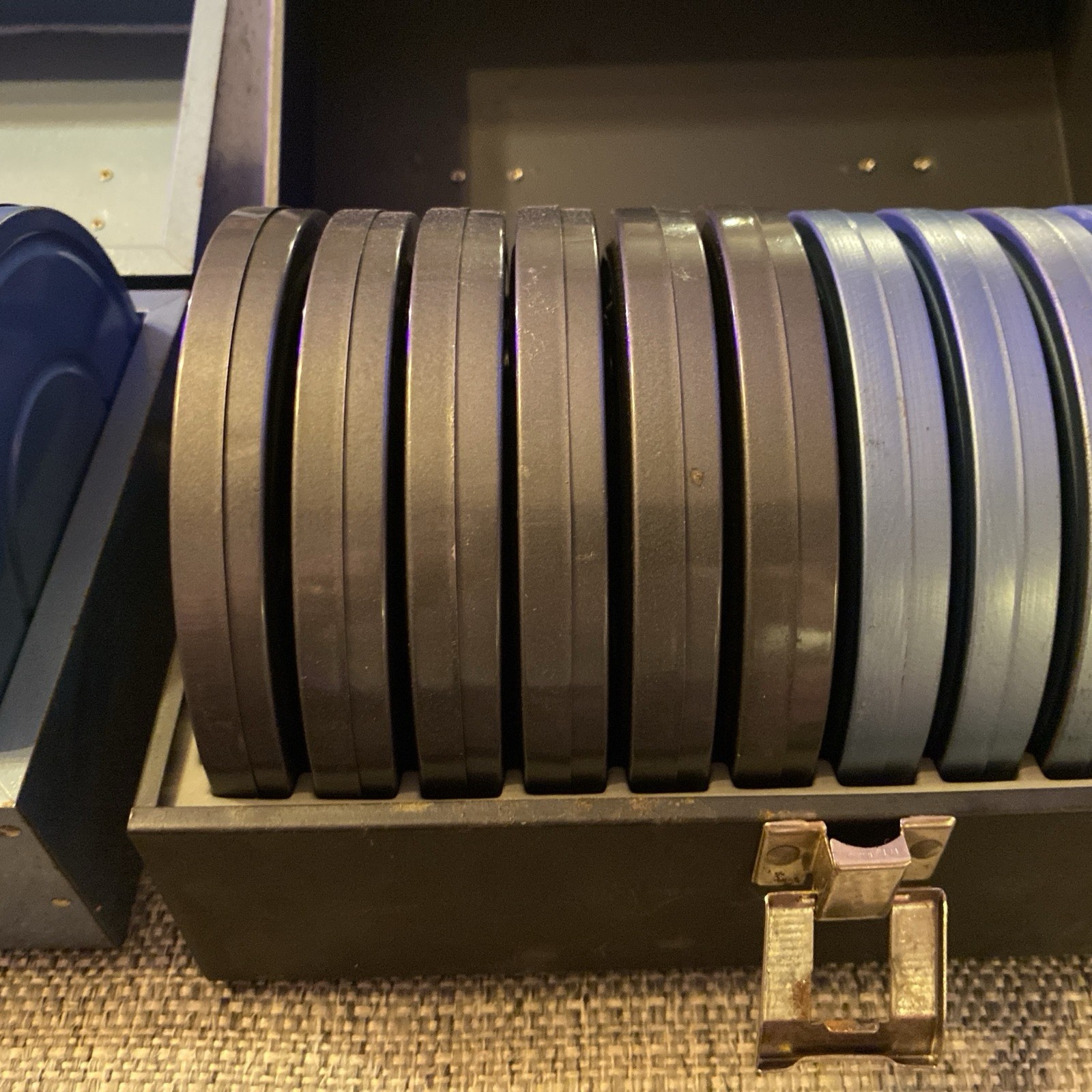2 Vintage 8mm Film Canister Reel Case With 24 EMPTY Reel Canisters Wards