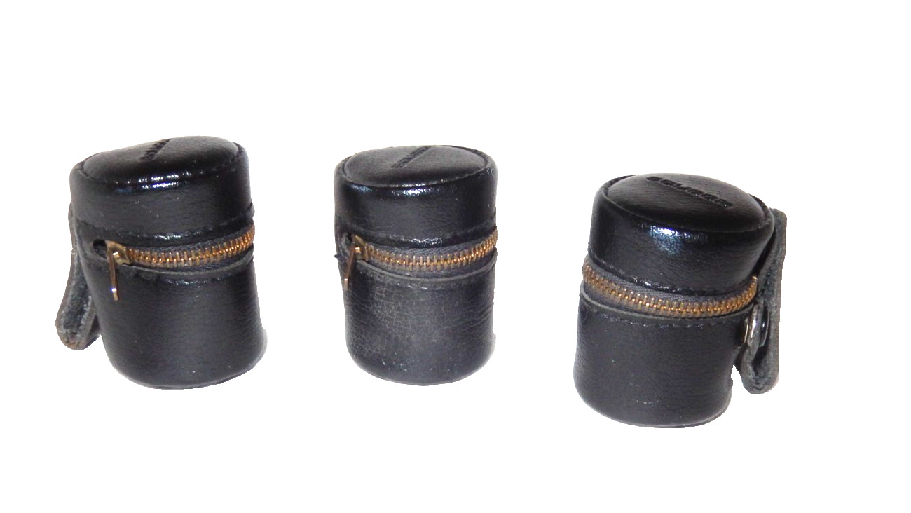 3 Vintage Soligor 35mm Film Cases Canisters Holders Zipper Closure