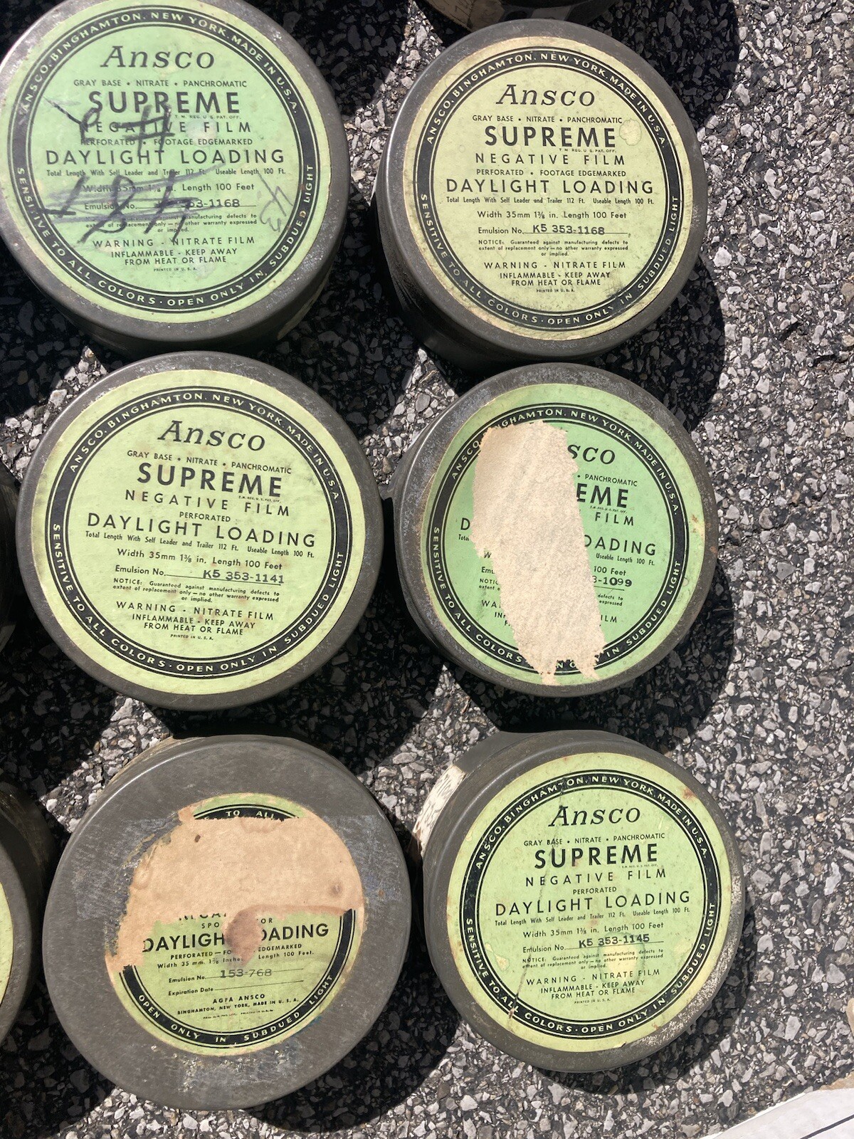 Vintage Agfa Ansco 4″ Tin Negative Film Canister 35mm 100FT with Reel Lot of 16