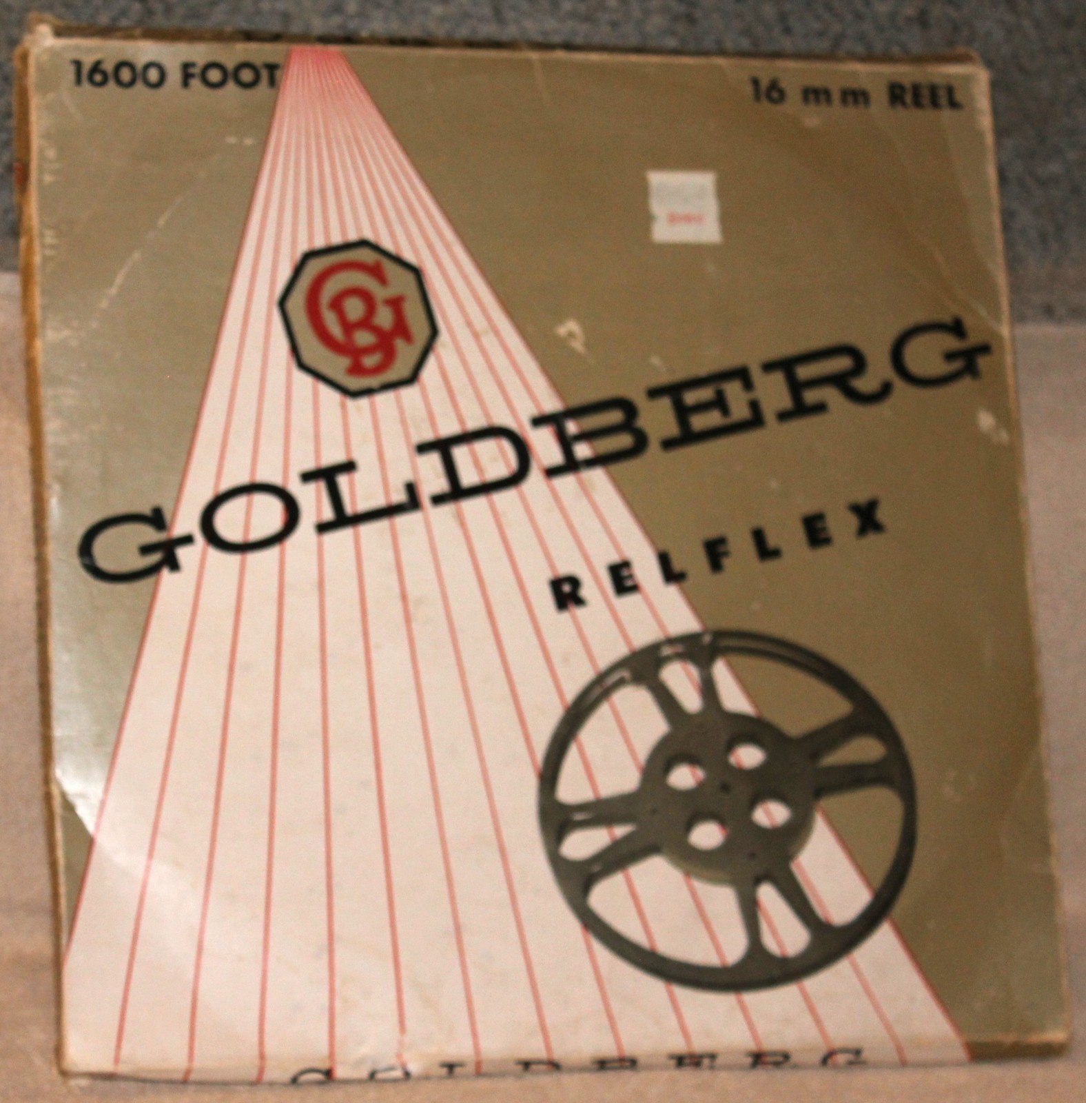Vintage Goldberg Bros. Movie Reel 1600 Feet 16 mm 13.5″ w/Box #16R16