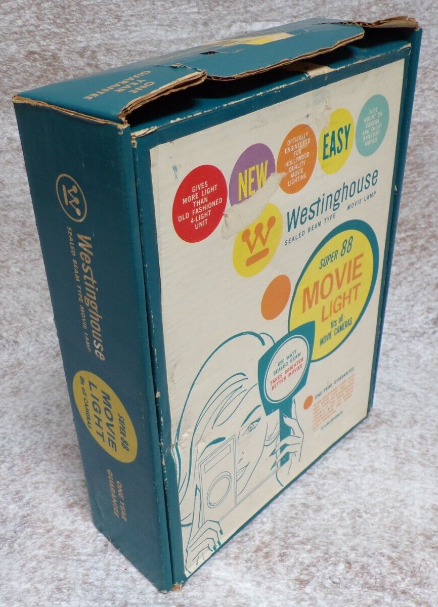 EMPTY BOX VINTAGE 1960’s WESTINGHOUSE SUPER 88 MOVIE LAMP LIGHT FOR FILM CAMERAS