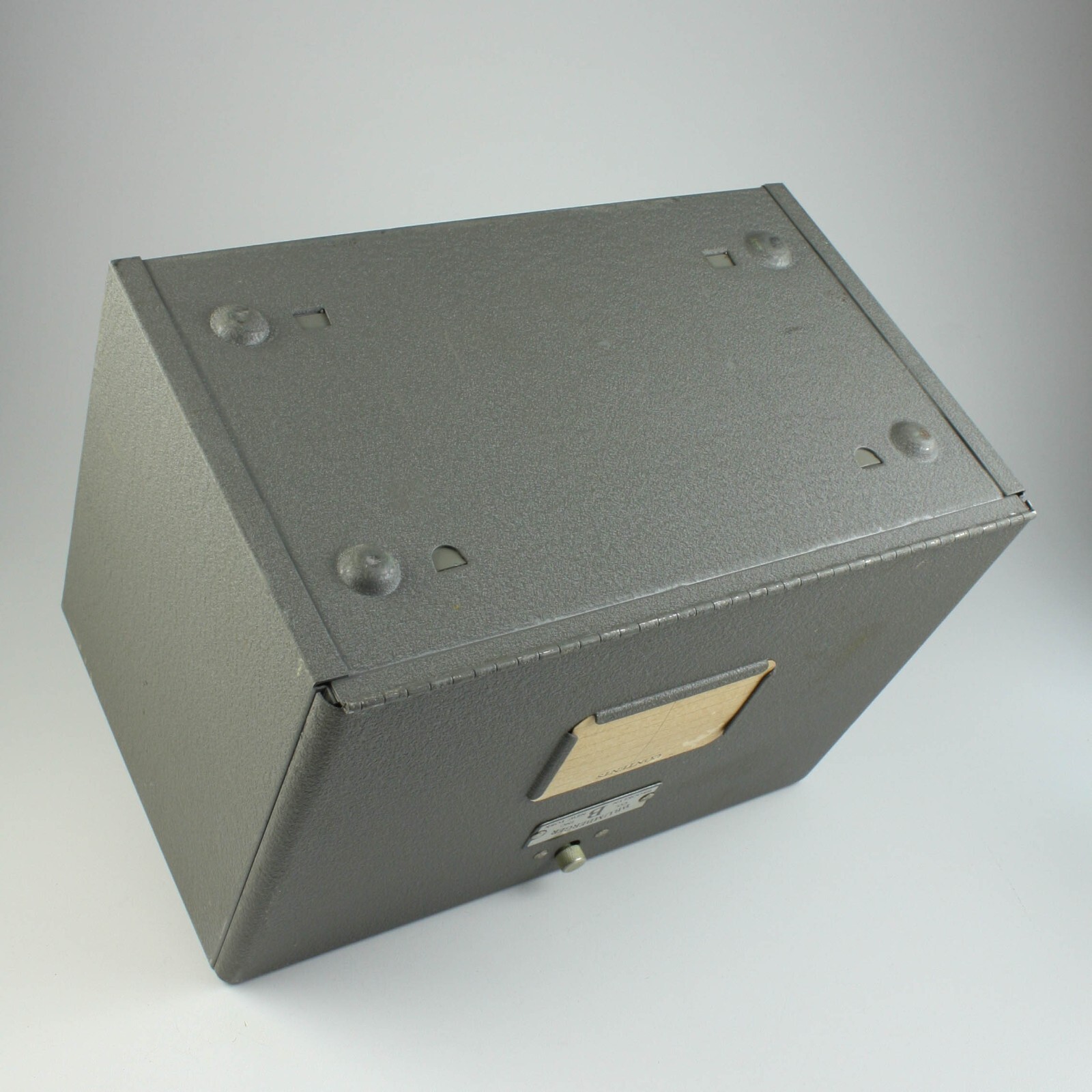 Brumberger – Gray Metal – 8mm Movie Film Storage – Vintage Case for 12 5″ Reels