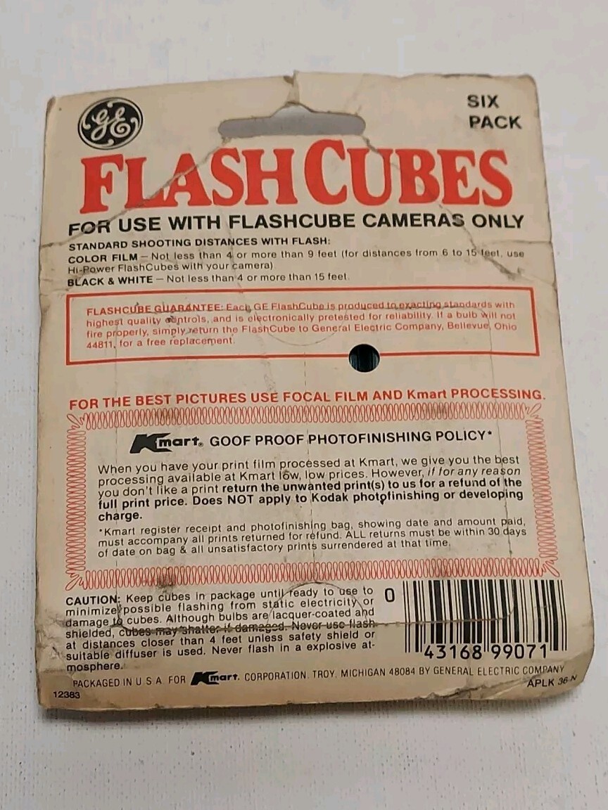 NOS Vintage General Electric GE Focal Flash Cubes Six Pack 24 Flashes Free Ship