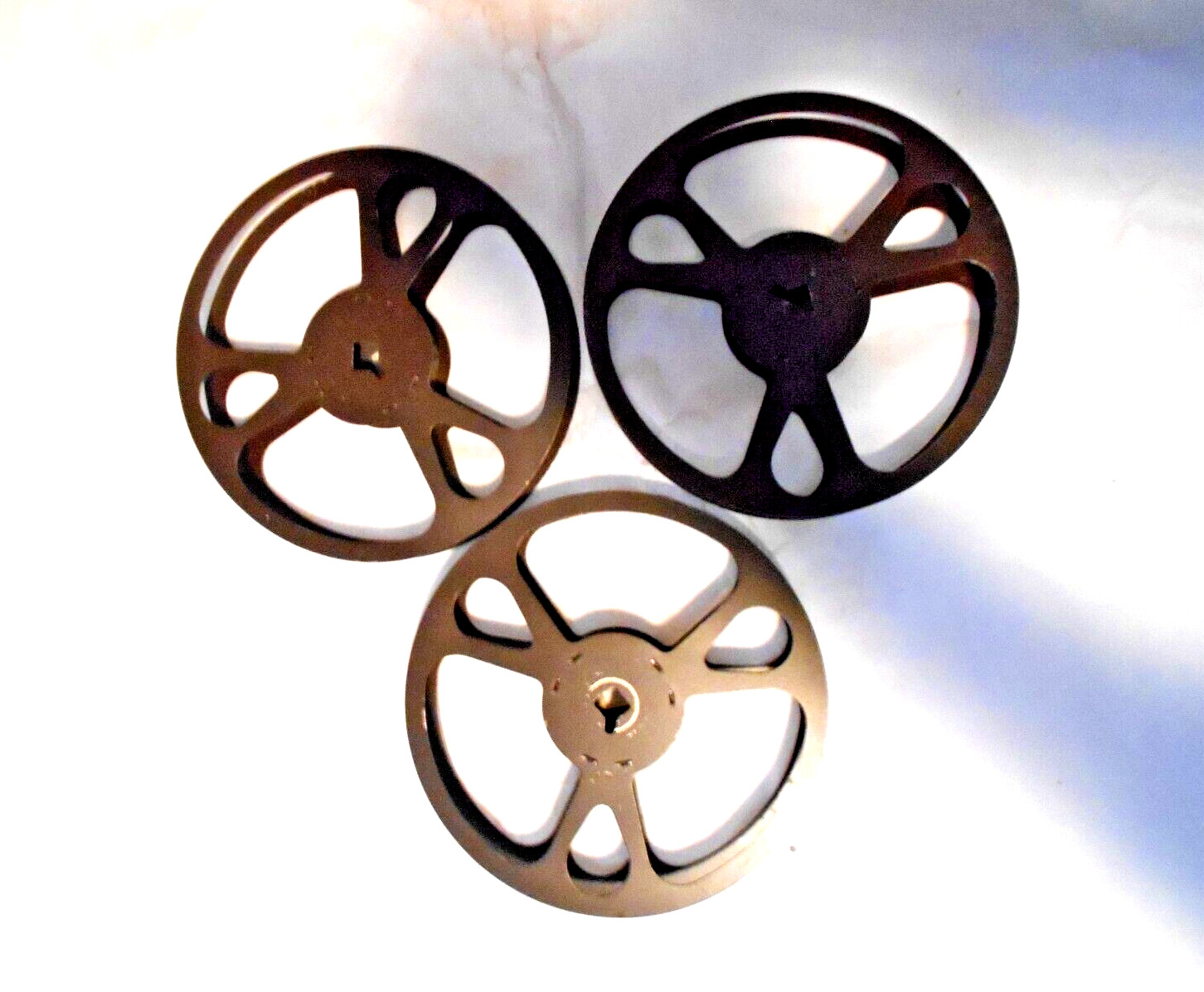 Unbranded Metal Brown 16mm 200 ft. Reels Lot of 3