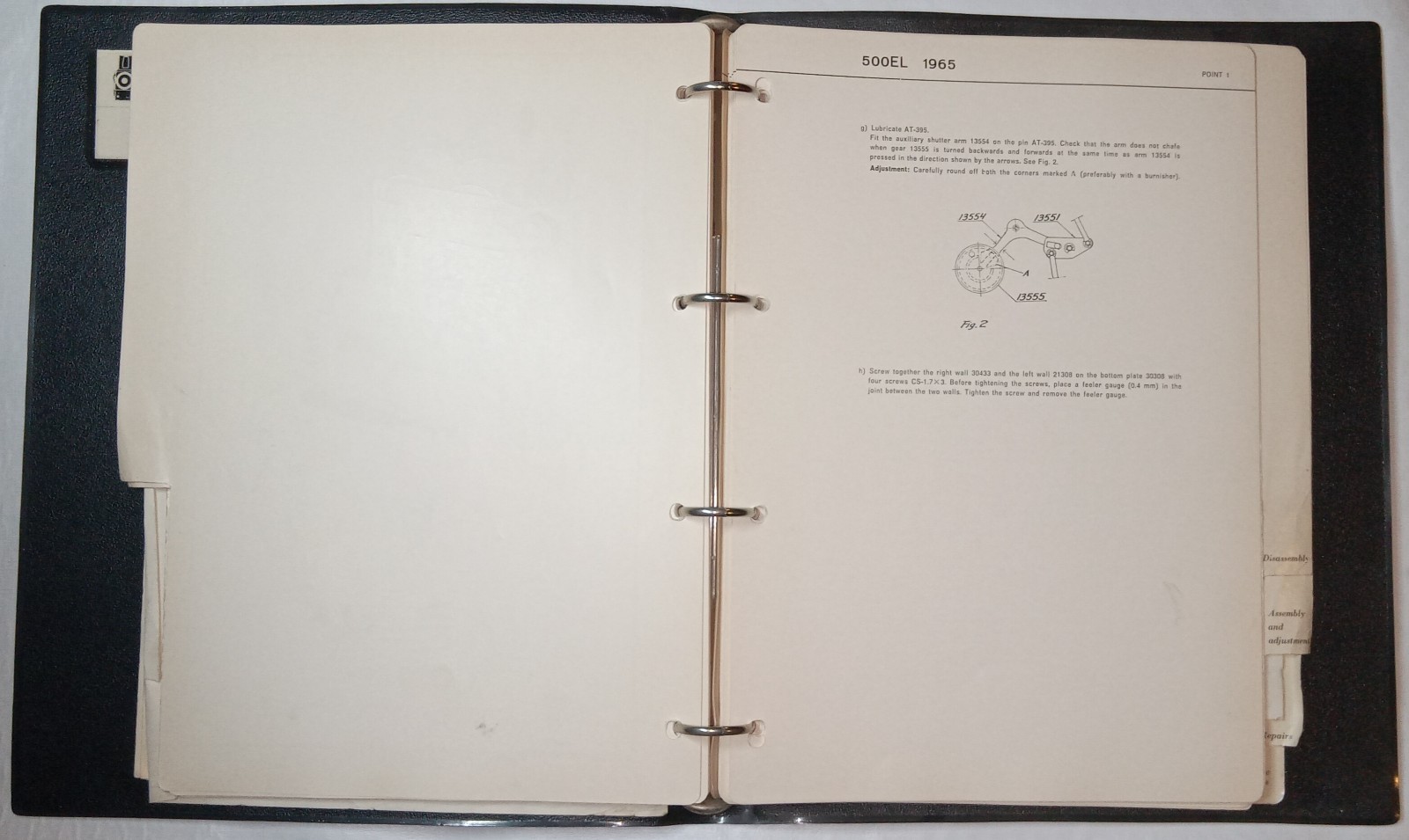 Original Hasselblad 500EL Body Spare Parts Catalog & Repair Manual #4124