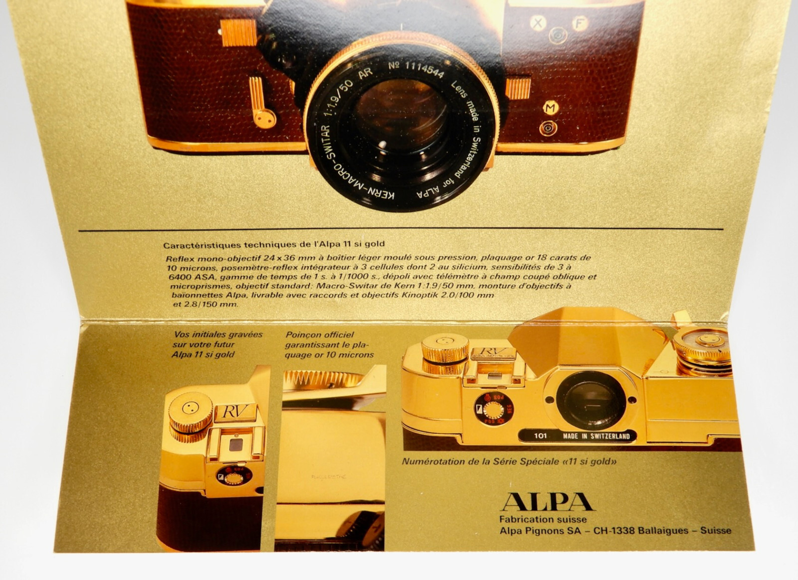 Alpa Gold 11SI Certificate ……….. Minty