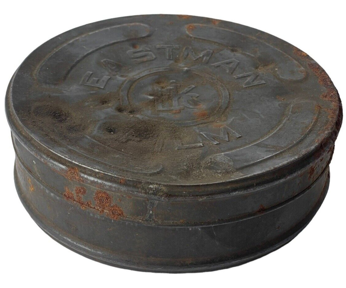 Eastman Kodak Film Cannisters Metal Two Antique Battered Rusty Containers
