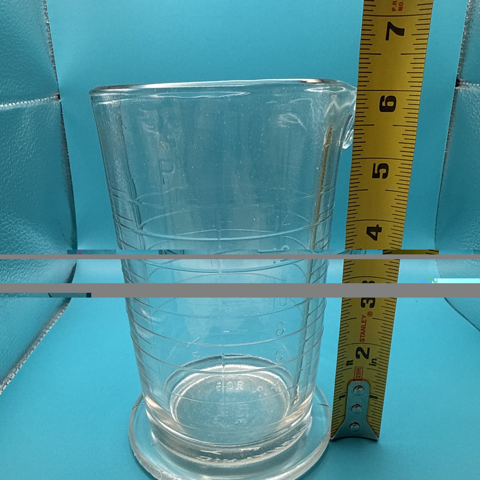 Vintage Kodak Photographic Glass Tumbler Measuring Beaker 16 Oz (20 Oz Total)
