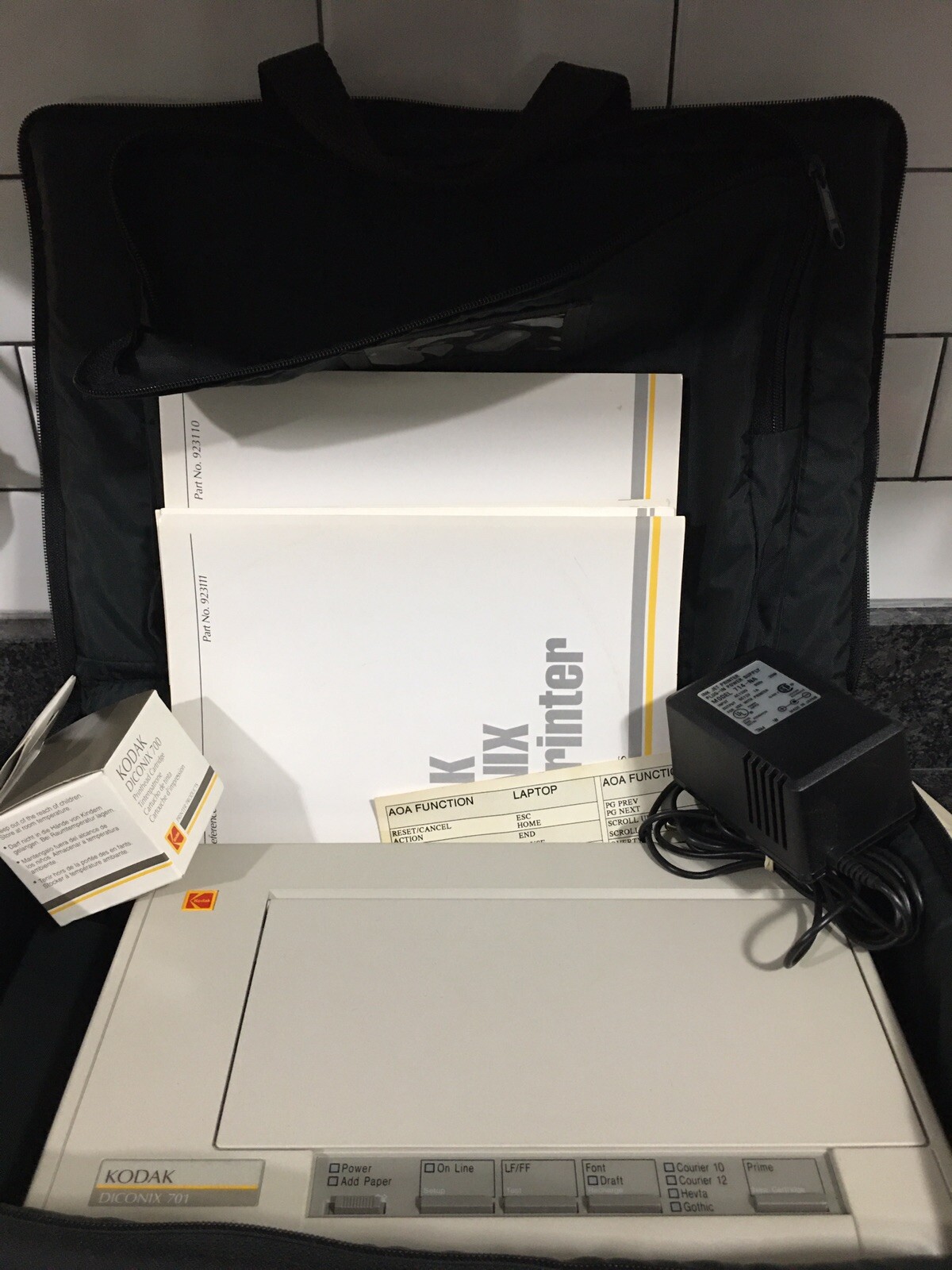Vintage rare Kodak Diconix Printer, Printhead,case,manuals,Cable,power adapter