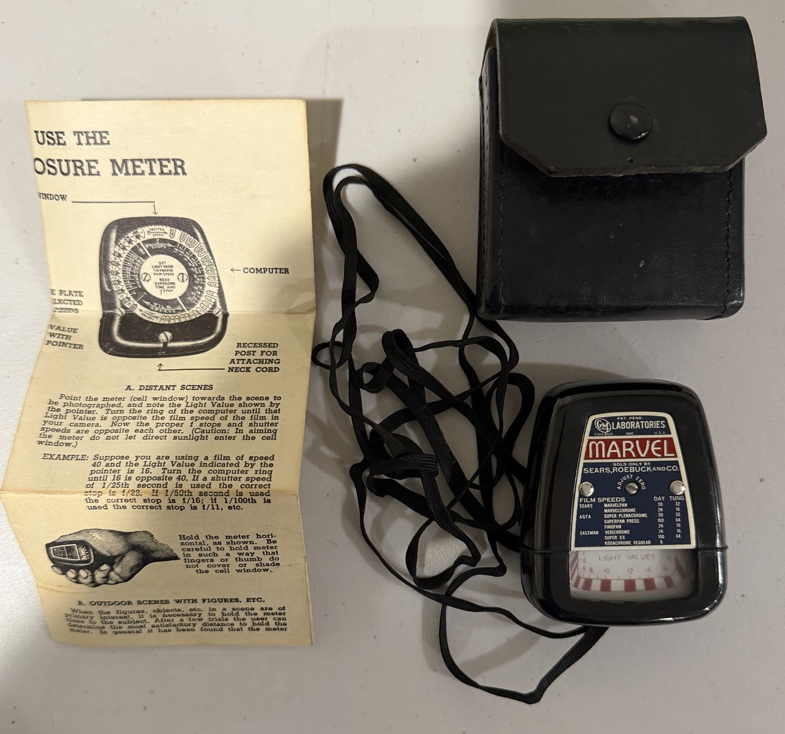 Vintage GM Laboratories MARVEL LIGHT EXPOSURE METER sold at Sears Roebuck And Co