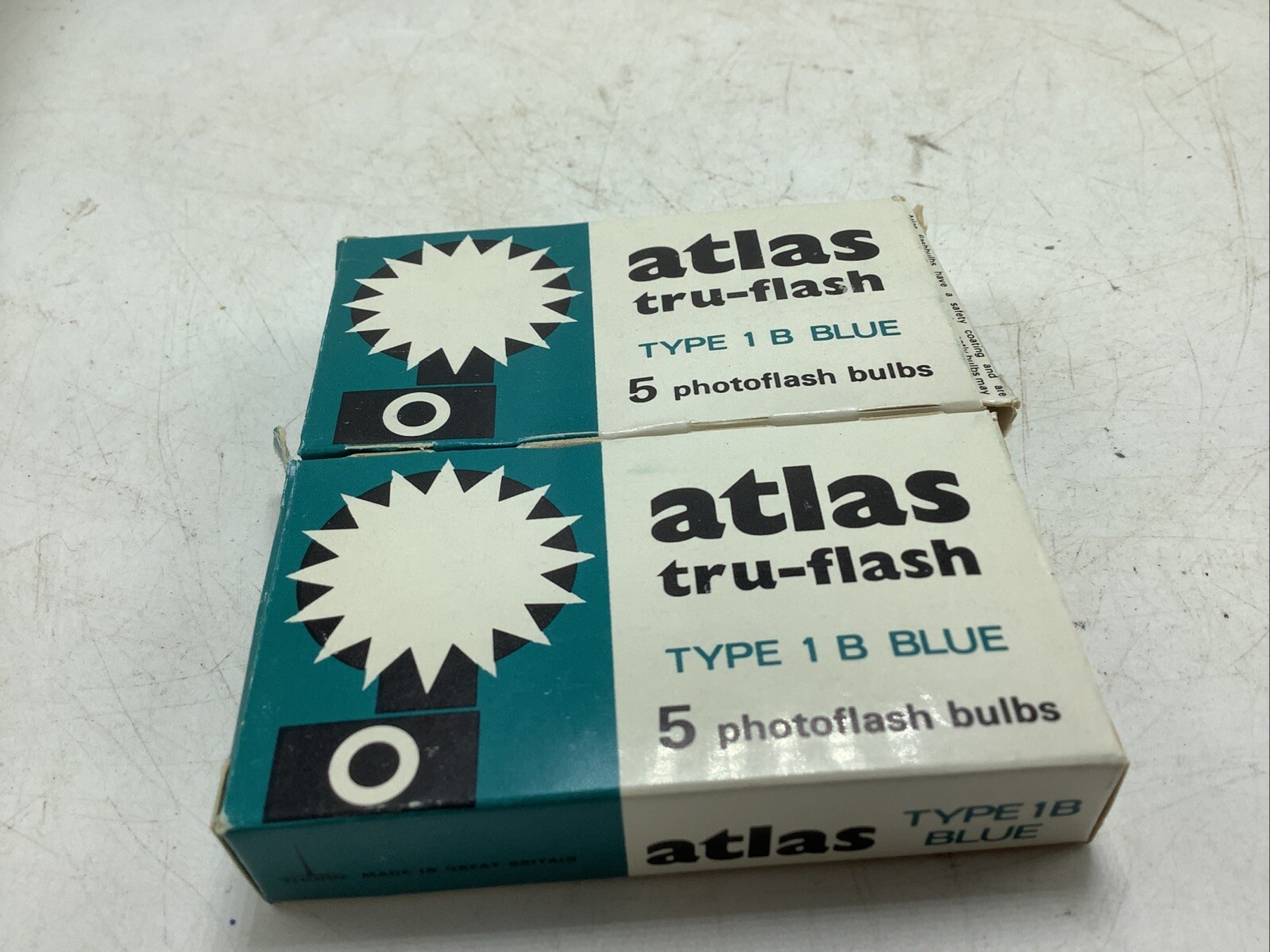 10 Atlas Tru-flash Type 1 B Blue Camera Photoflash Flash Bulbs