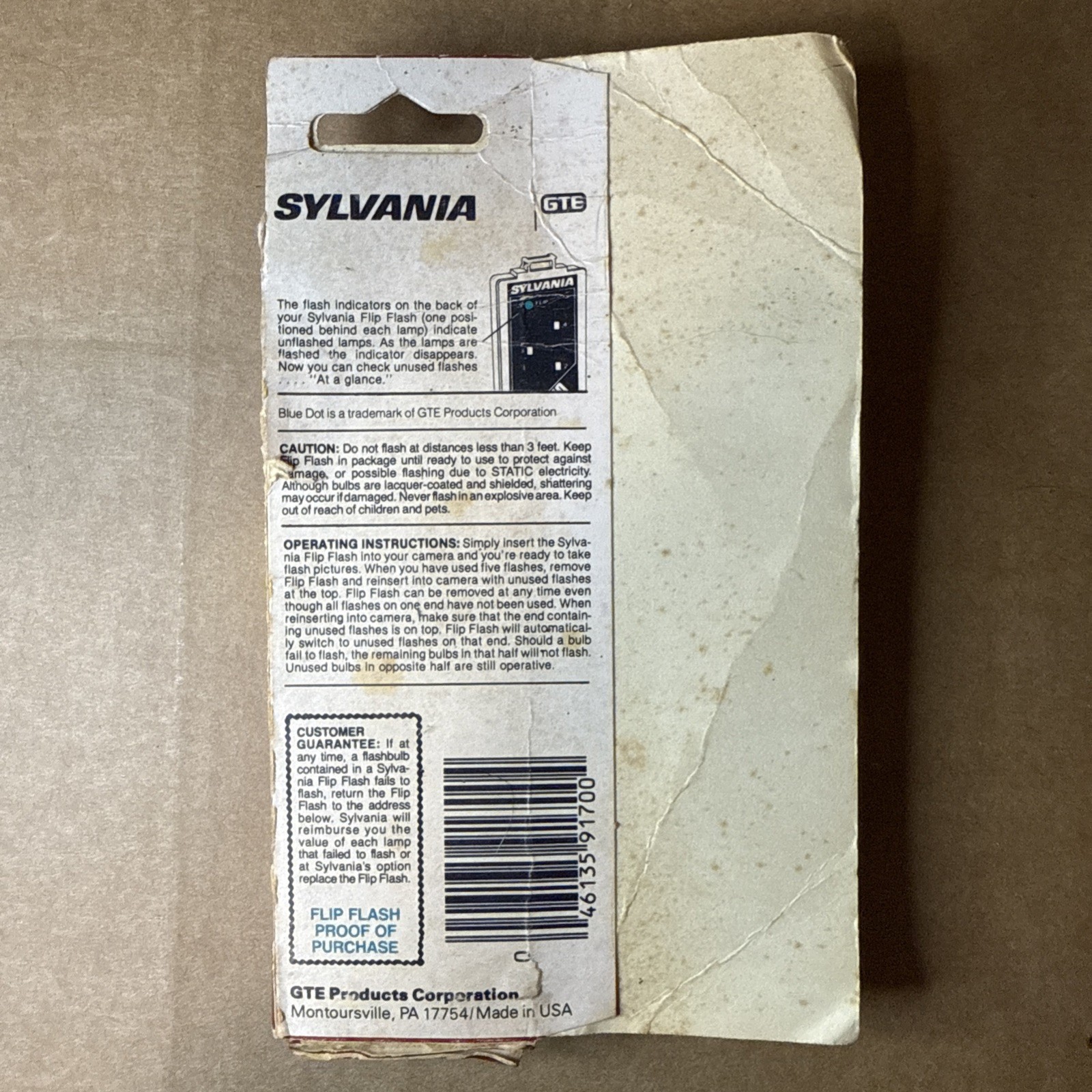 NOS Vintage Sylvania Blue Dot Flip Flash Super 10 Flashes For Flipflash Cameras