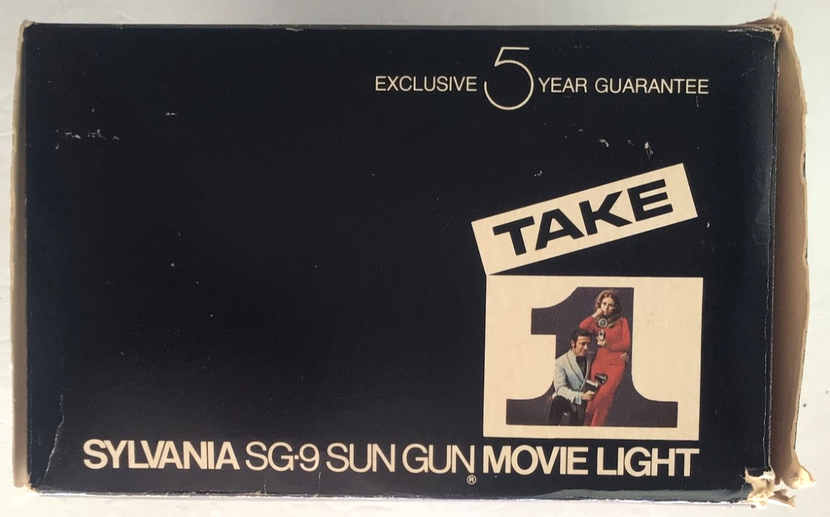 Sylvania SG-9 Sun Gun Movie Light Complete w/ Box 1960s Vintage Tested & Working