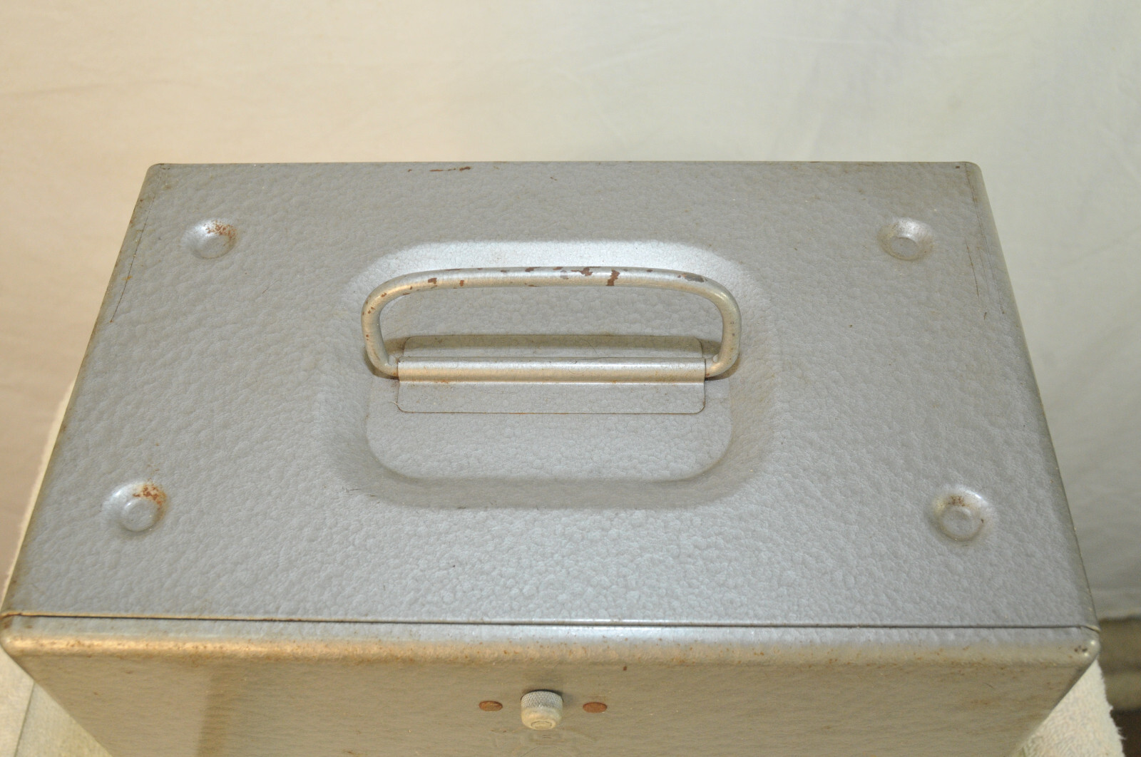 BRUMBERGER 12 Film Reel Canister Metal Storage Box Circa 1950s UNIQUE DISPENSER