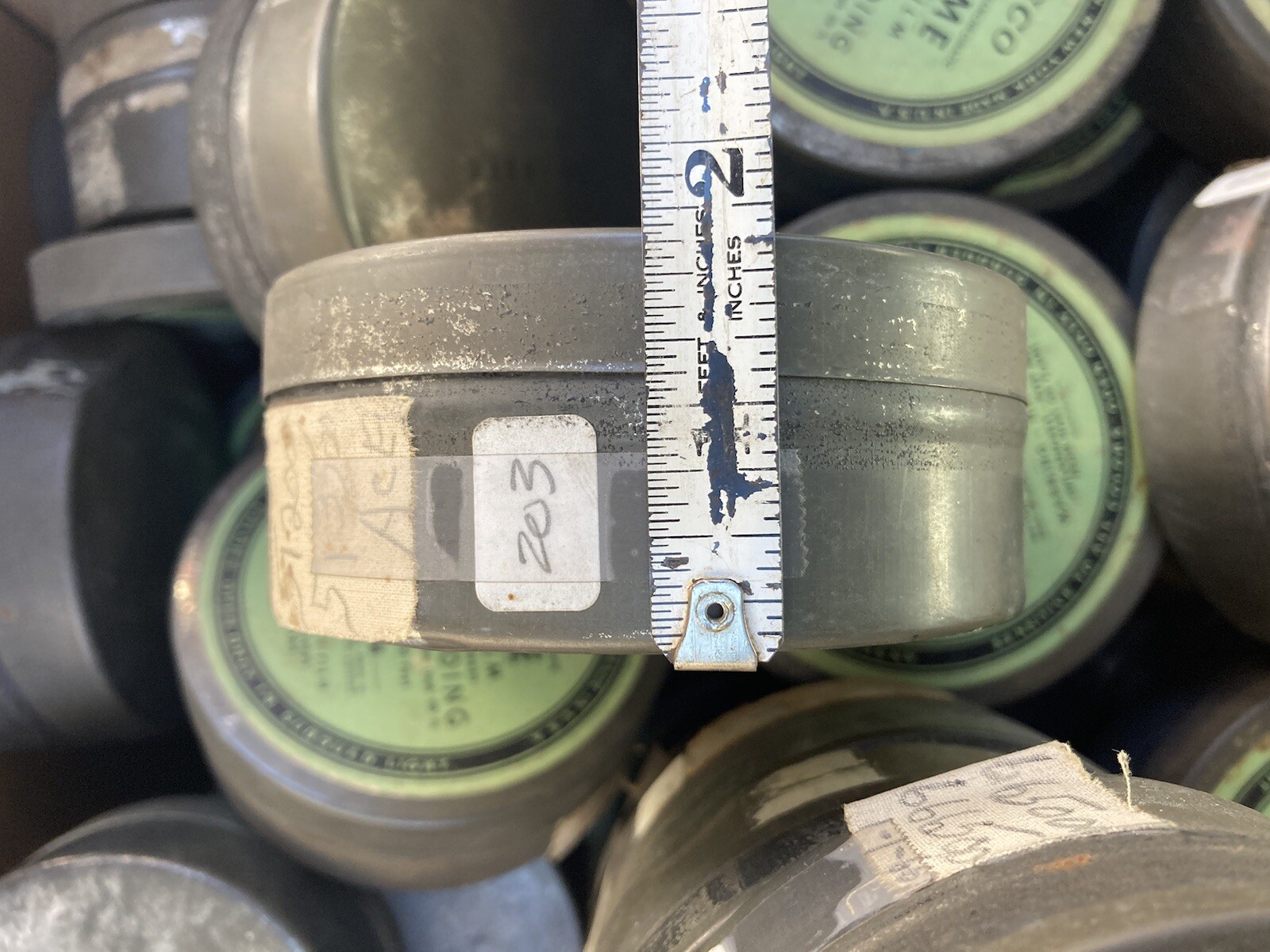 Vintage Agfa Ansco 4″ Tin Negative Film Canister 35mm 100FT with Reel Lot of 16