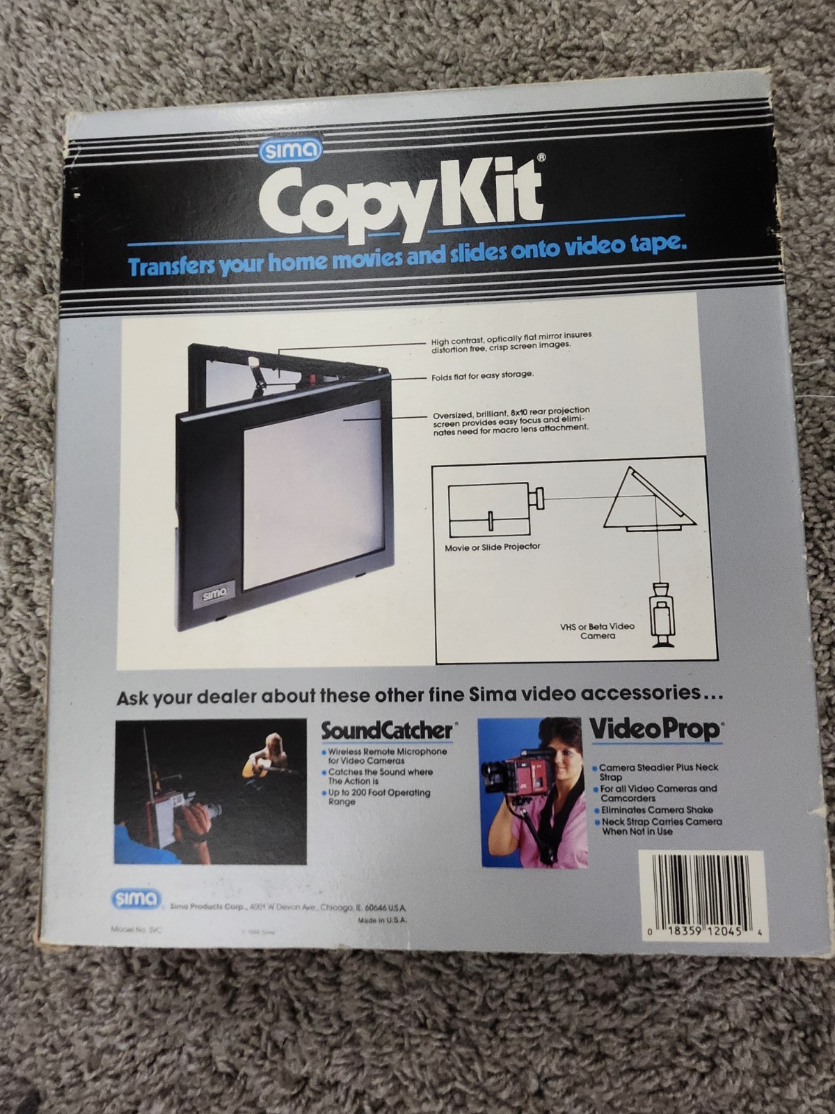 Vintage Sima Copy Kit – Transfer Home Movies and Slides to Video Tape 1985