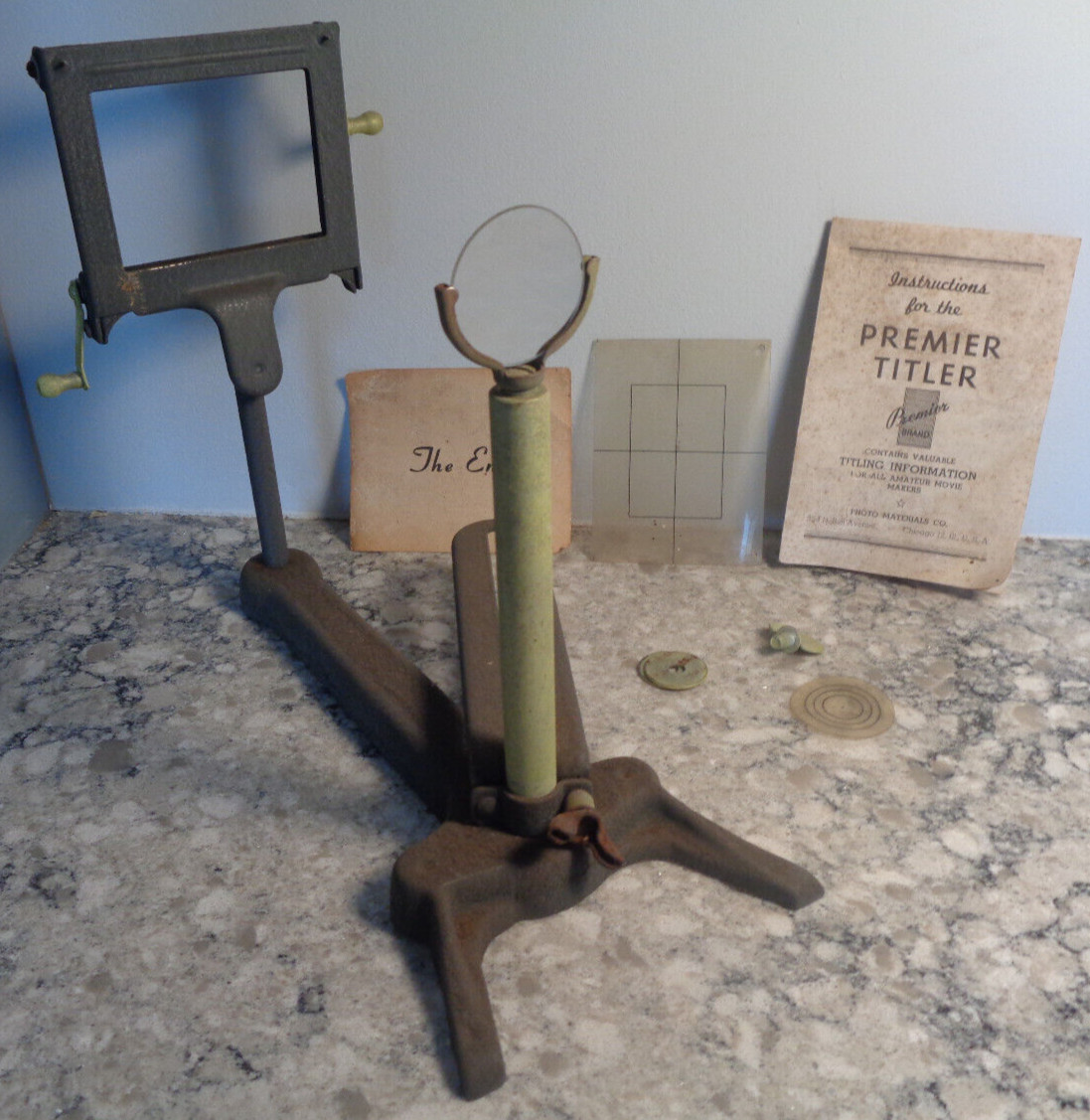 PREMIER BRAND MOVIE TITLER WITH INSTRUCTIONS VINTAGE PHOTOGRAPHY EQUIPMENT
