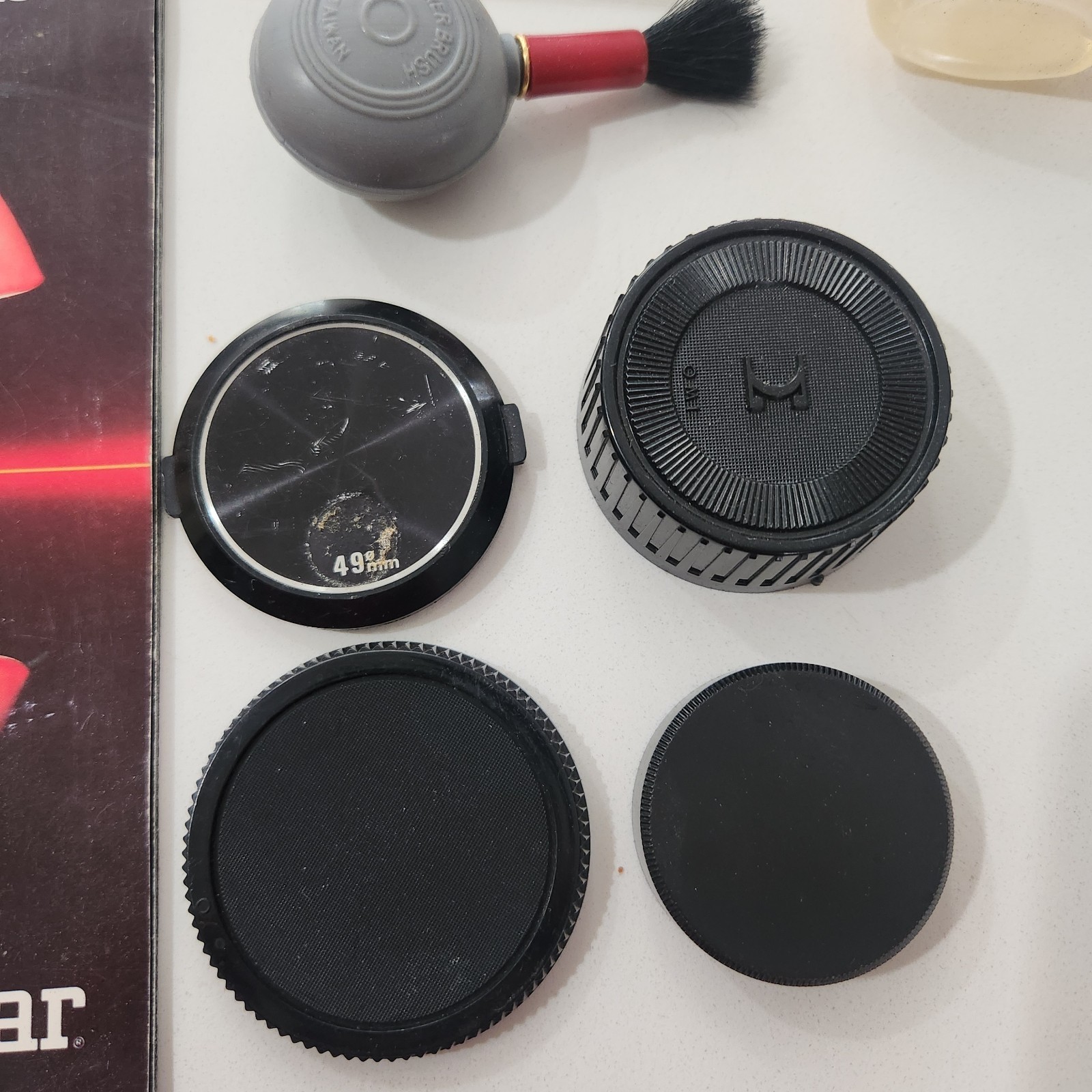 Vintage Photography Camera Japan Lens Covers Cap Lot Blower Kodak Kalt Vivitar