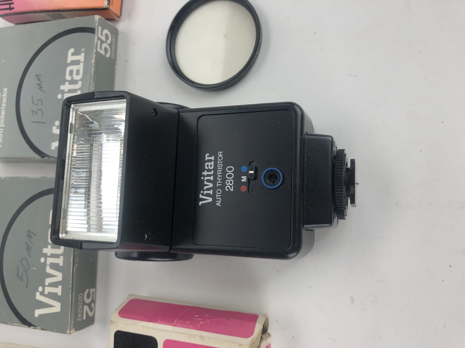 Vtg Camera Accessories Lot Filters Macro Adapter And Flash Hoya Vivitar