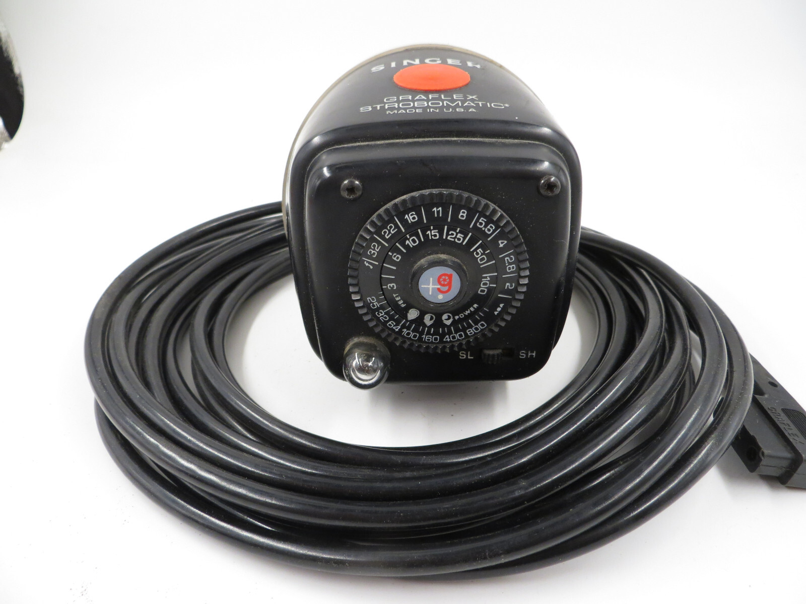 Vtg Singer Graflex General Precision Strobomatic w/ 20 ft Remote Cable Working