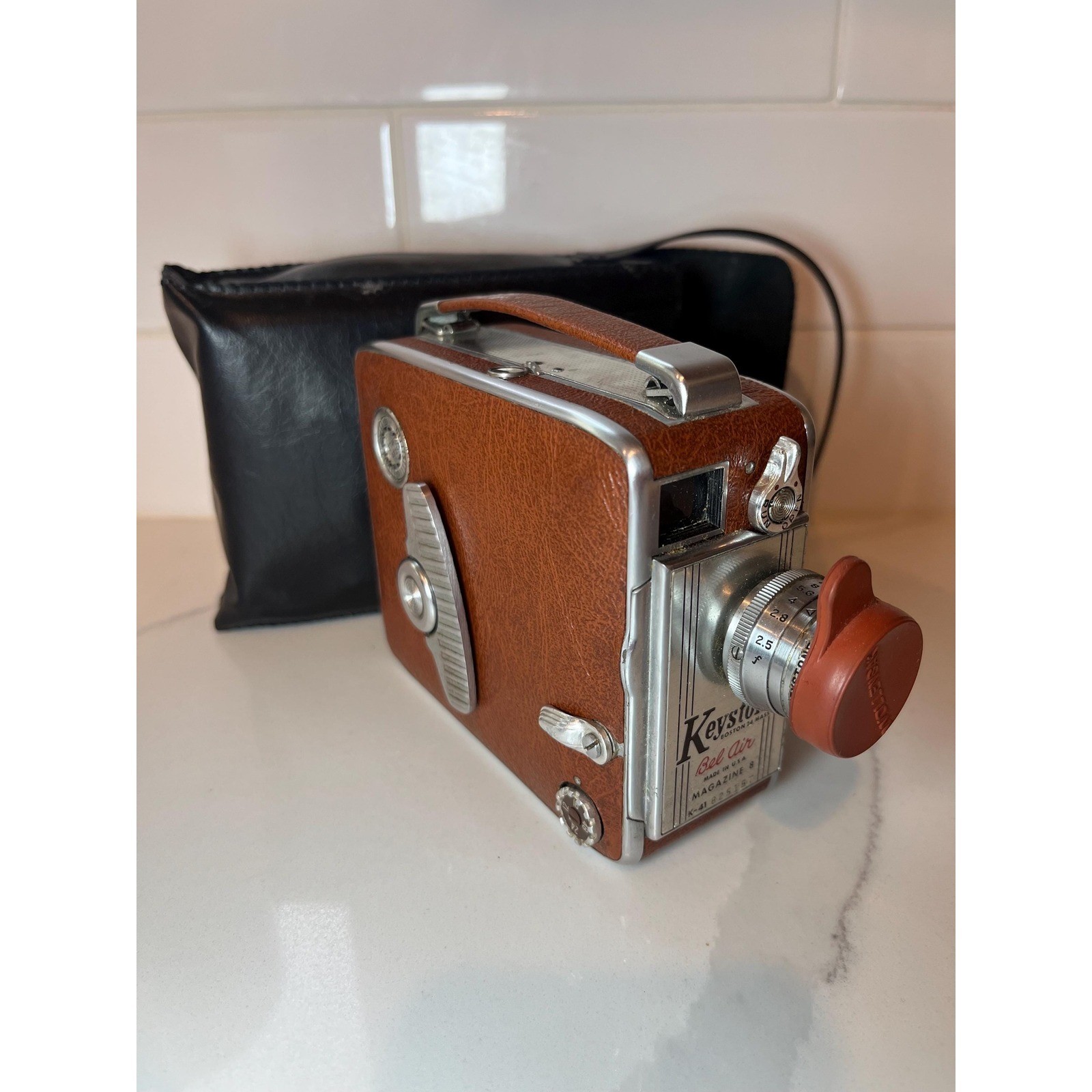 Vtg Movie Camera 8mm Keystone K-41 Bel Air 82515 Magazine 8 Leather Body Case