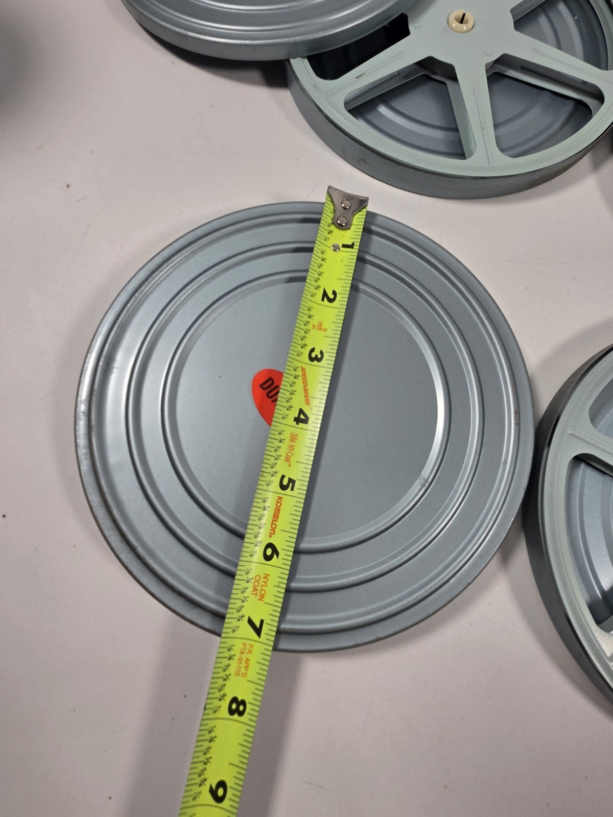 Set Of 4 Vintage Dual-8 8mm 7 in metal reel and can Old School Tv Nostalgia