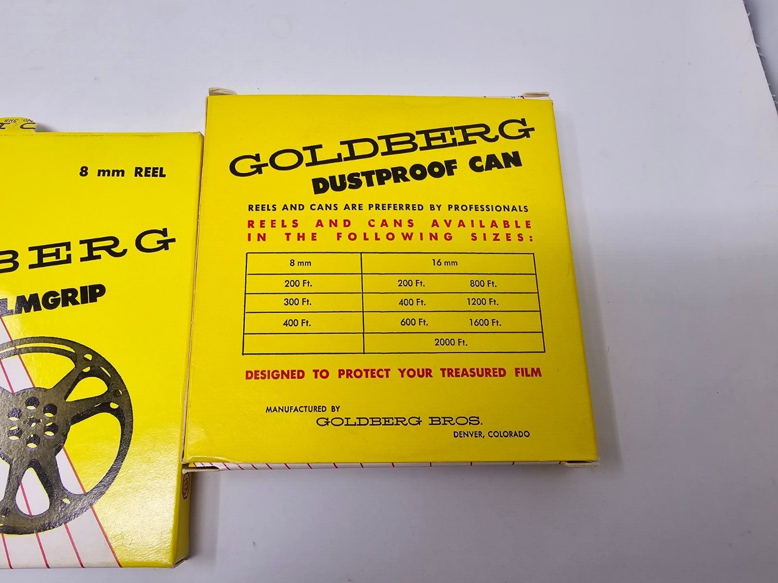 Vintage Goldberg Film Dustproof Cans and Film Grips – No Film Included