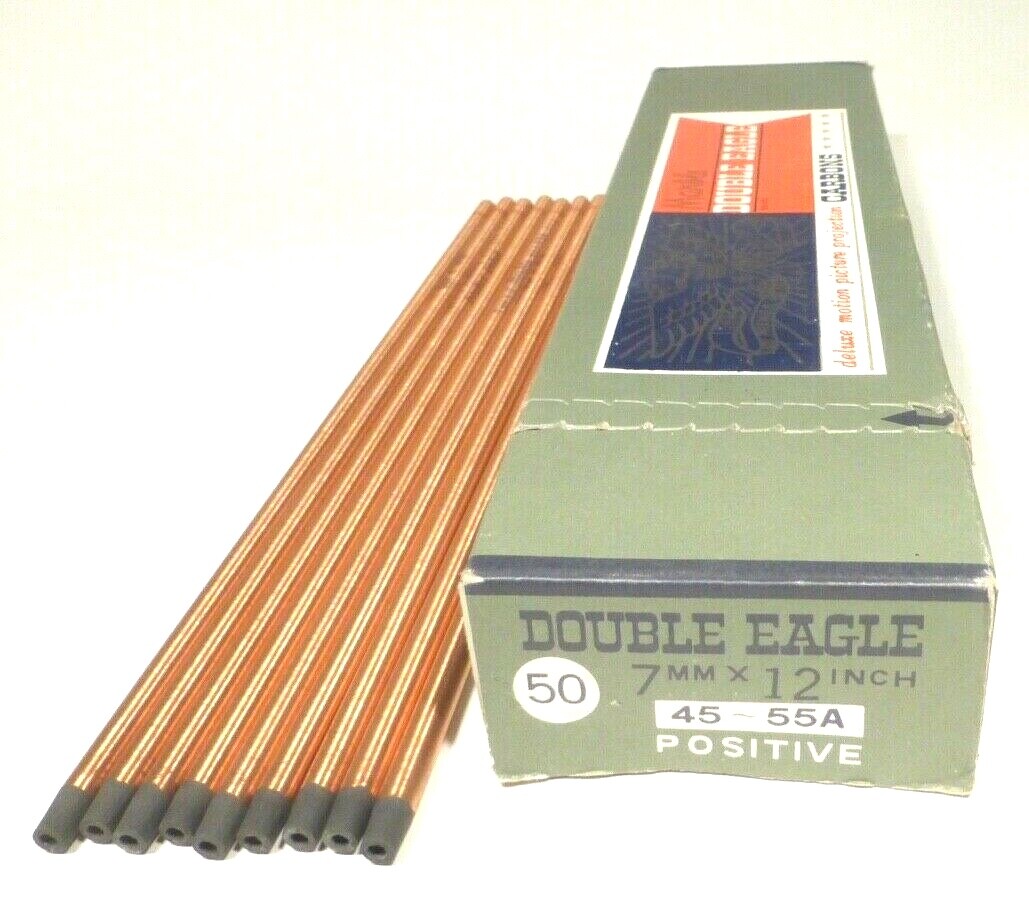 nos CARBON ARC RODS * MARBLE DOUBLE EAGLE – BOX OF 50 .. 7mm X 14 inch POSITIVES
