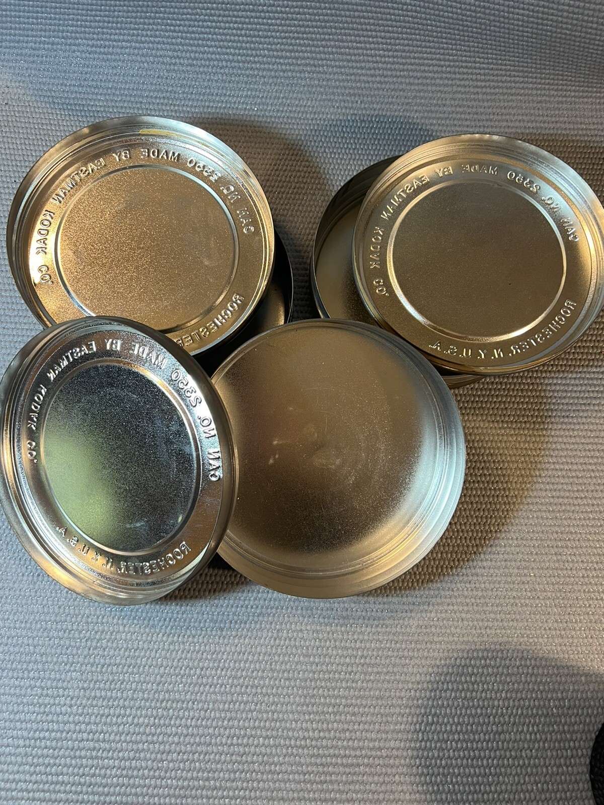 Three Vintage 16mm Metal Film Reel Canisters 7″ Diameter Eastman Kodak Empty