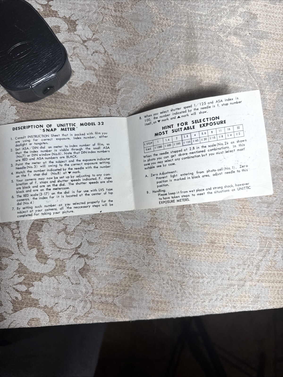RARE Unittic ASA DIN CDS Light Exposure Meter