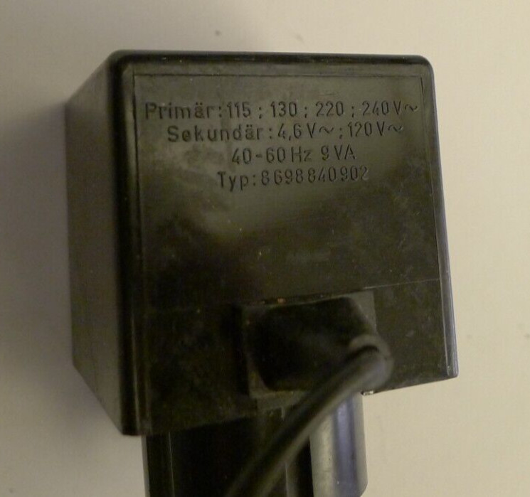 Bauer AC Adapter 115 130 220 240V 4.6V 40-60Hz 9VA – Vintage – Made in Germany