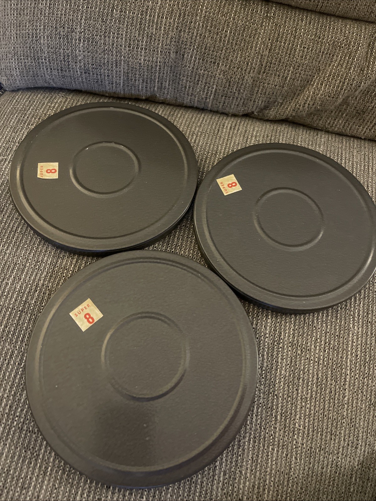 Lot 3 Vintage Kenco Super 8 Film Canisters Metal Movie Reel Storage Cases