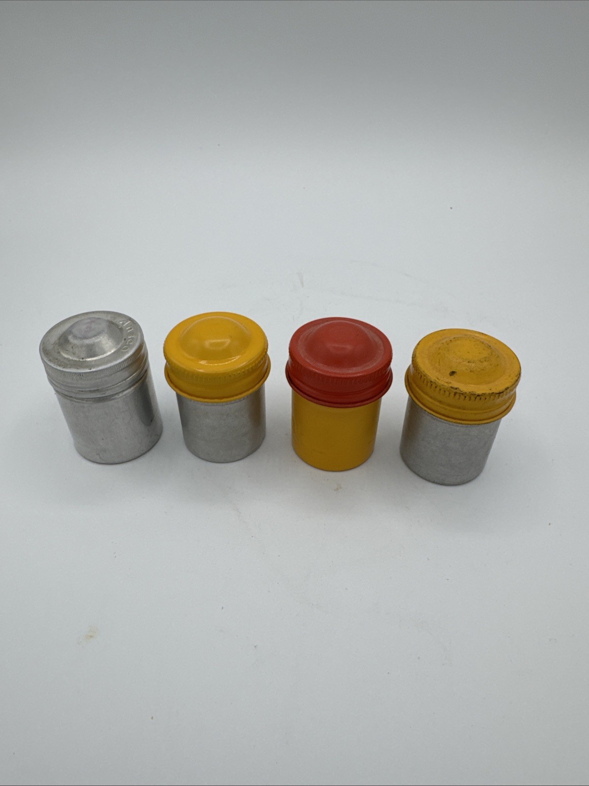 Vintage Film Canisters aluminum With Lids Lot Of 4