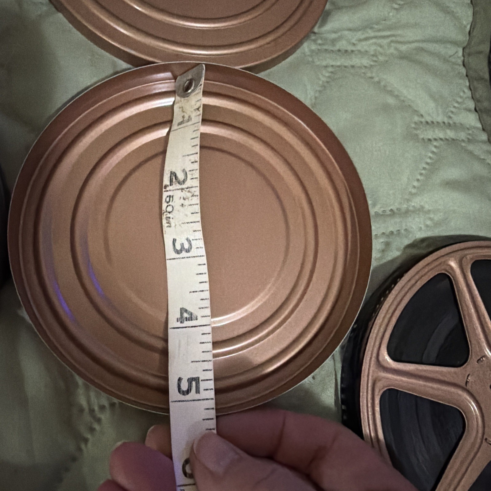 3 Vintage Metal Cases and 2 Reels 8mm Movie Film Grey & Brown Used