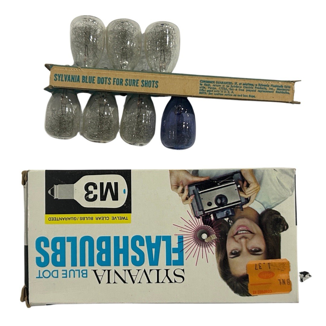 Vintage Flashbulb Lot GE 5B M3 Sylvania Blue Dot Westinghouse Projection Lamp