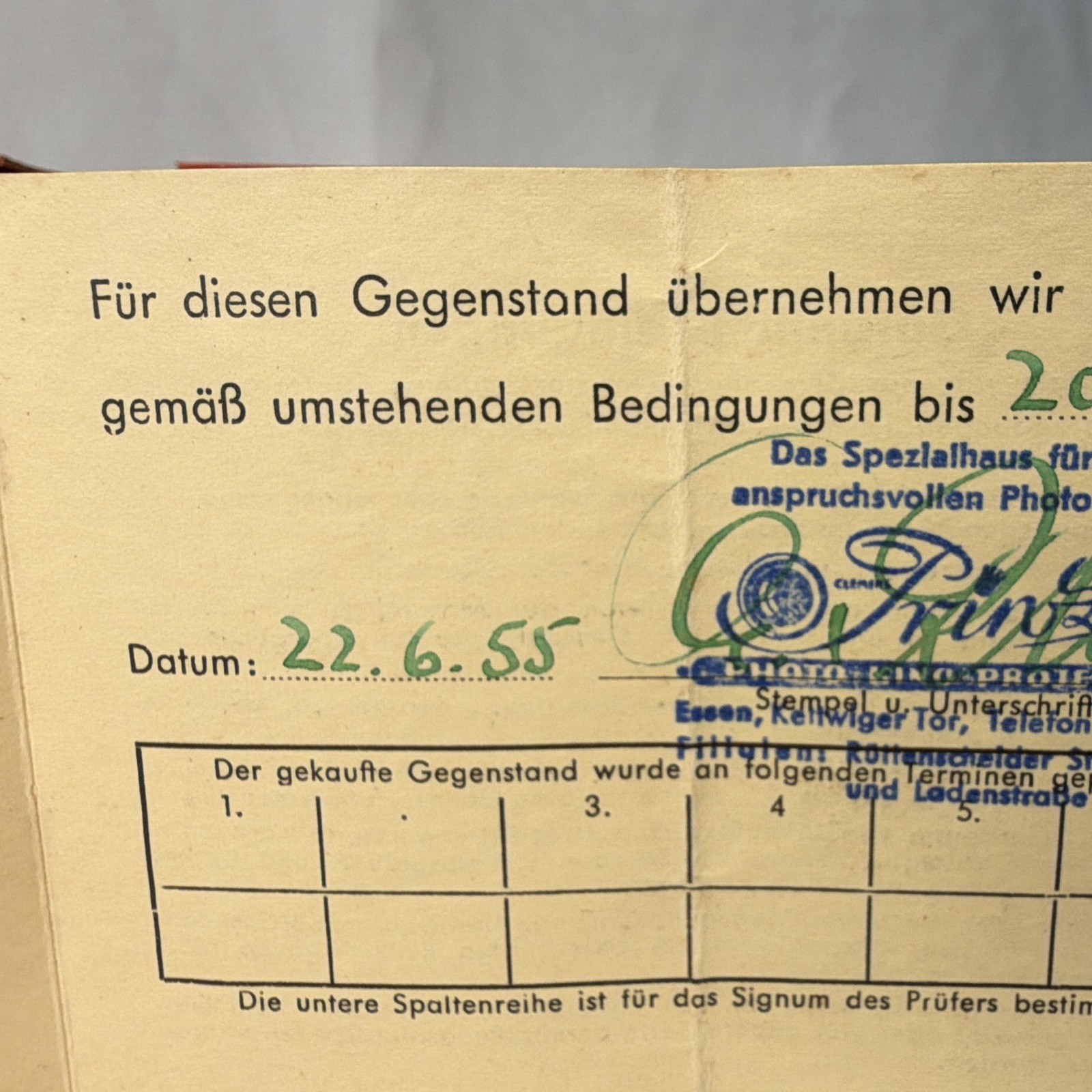 ZEISS IKON Contax Camera Box with Guarantee Card, For Contax