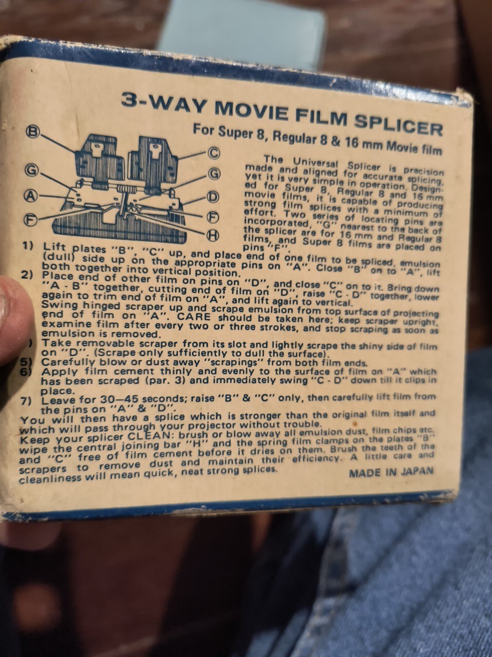 CRE Pro 3-Way, Film Splicer Super 8 Regular For Kodak baia tapes