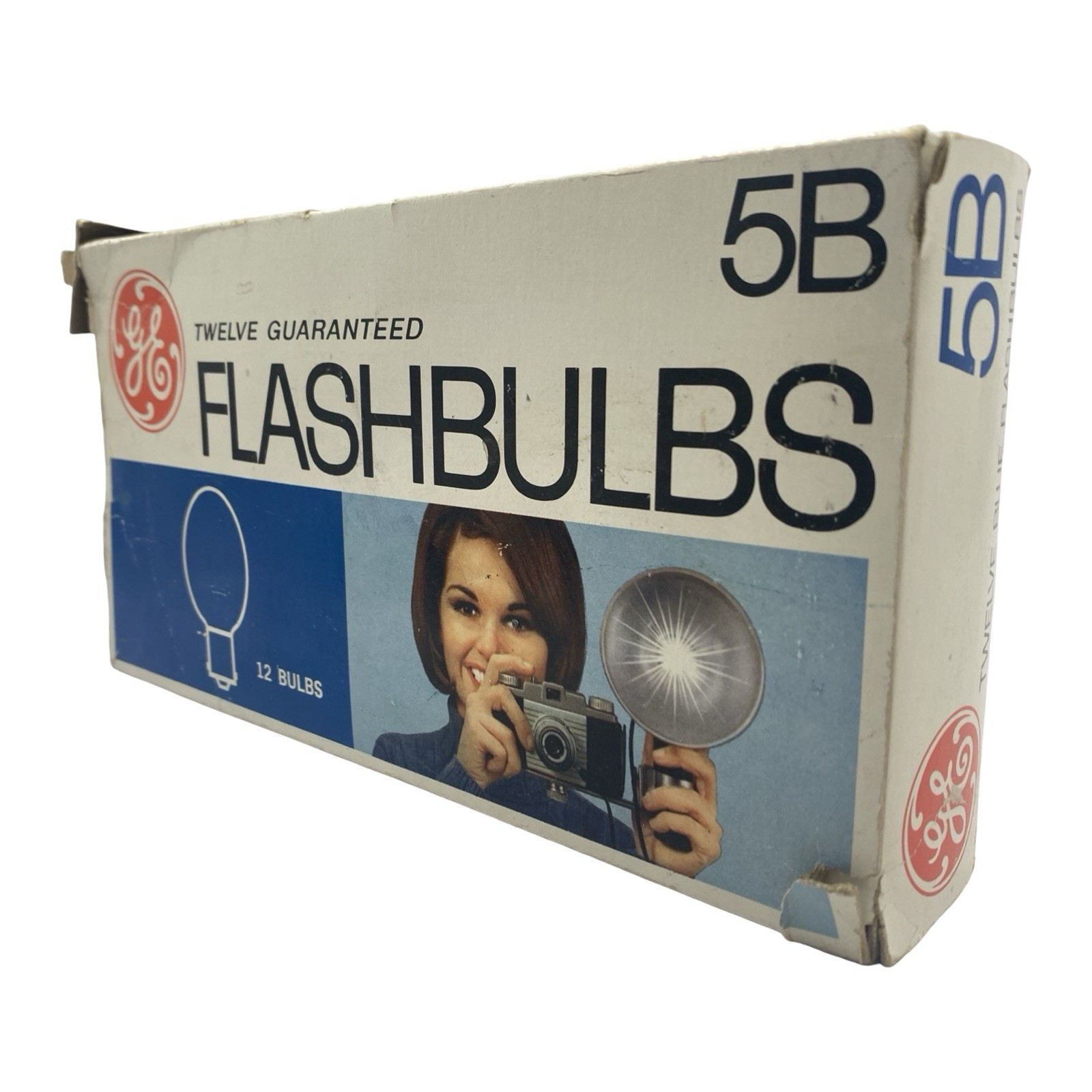 Vintage GE Flashbulbs Size 5B Blue 9 Bulbs in Original Box Camera Flash