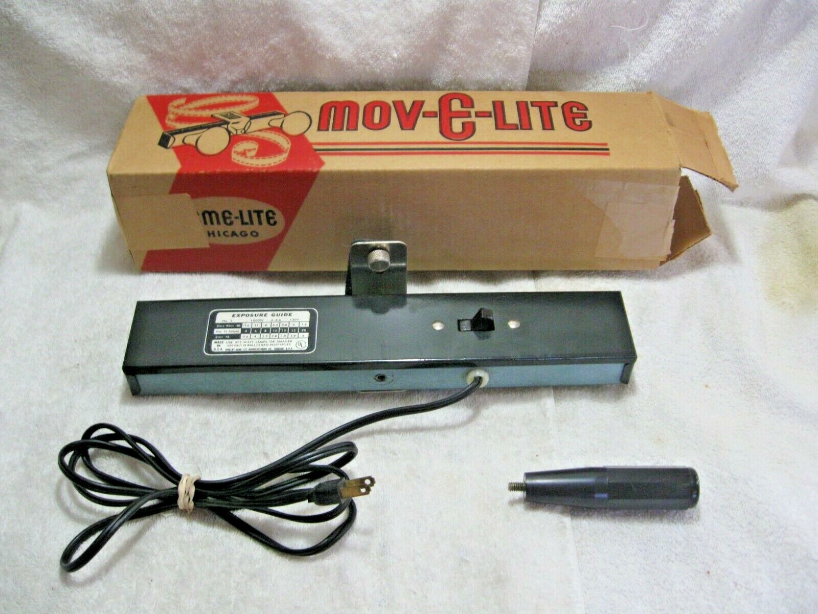 Vintage Collectible MOV-E-LITE 2 Bulb Fixture With Original Box-Camera-Photo-RV!