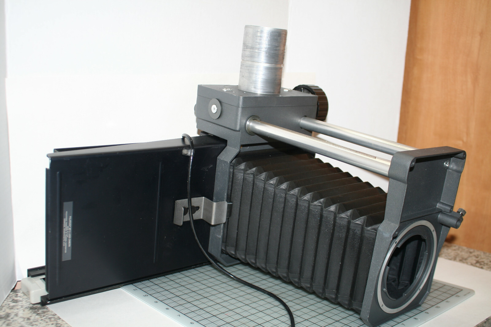 POLAROID MP-4 FOCUSING BELLOW HEAD W/ 4×5 SLIDING CAMERA HEAD *