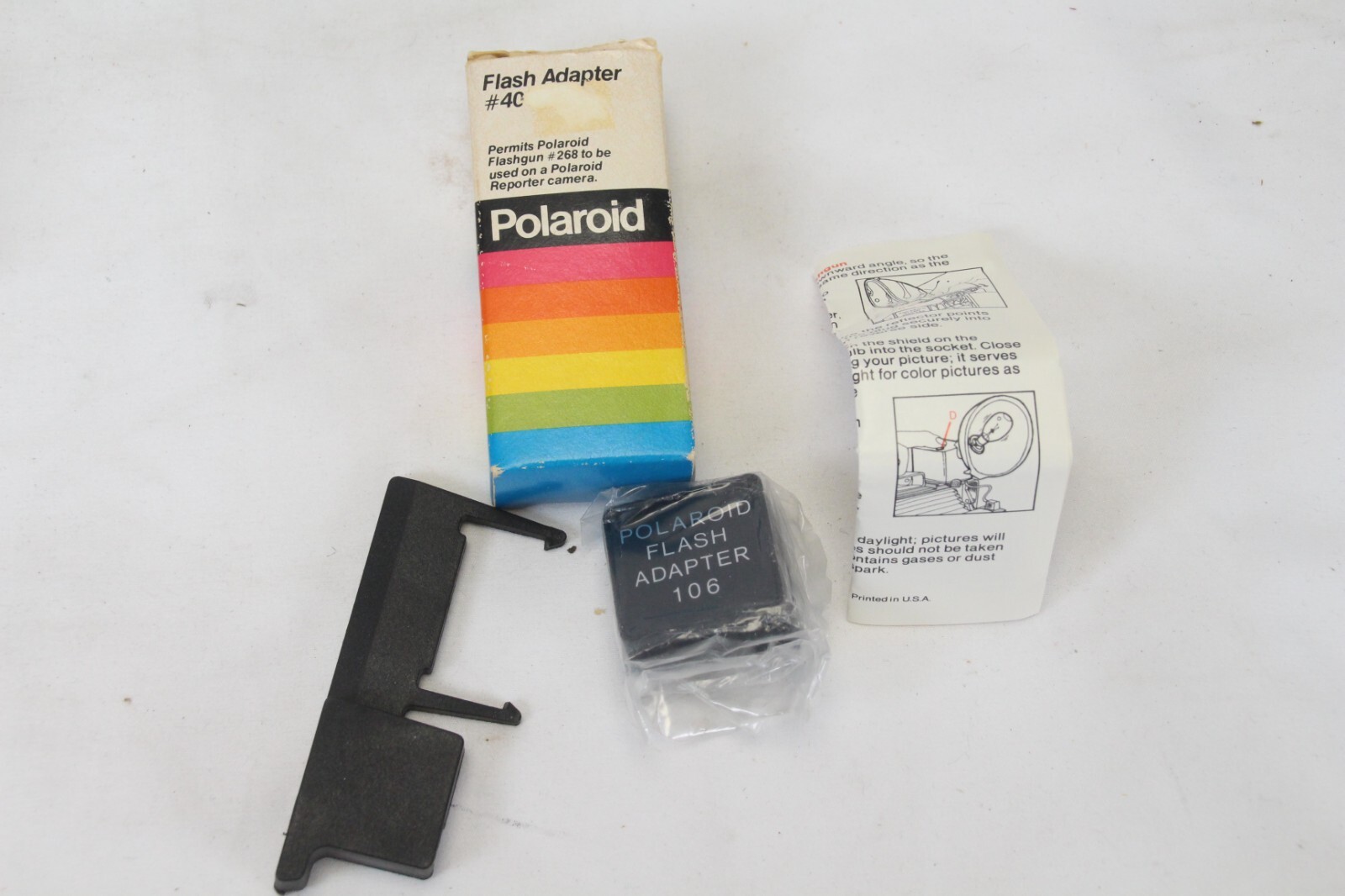 Polaroid Flash Adapter Accessory Holder 113 + 2 Lens Shades 120 NEW OLD STOCK