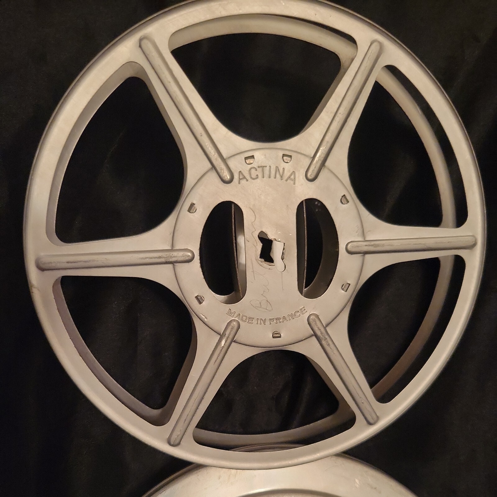 Vintage ACTINA Aluminum Movie 7″ Reels And Canisters. Lot Of 2.