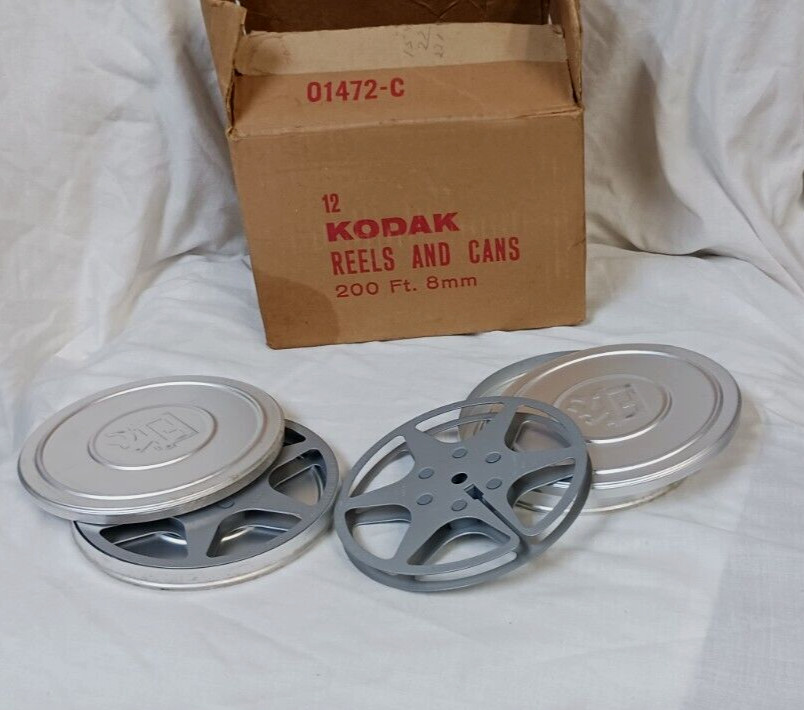 Kodak 8mm vintage film reels and cans lot of 10 in original box