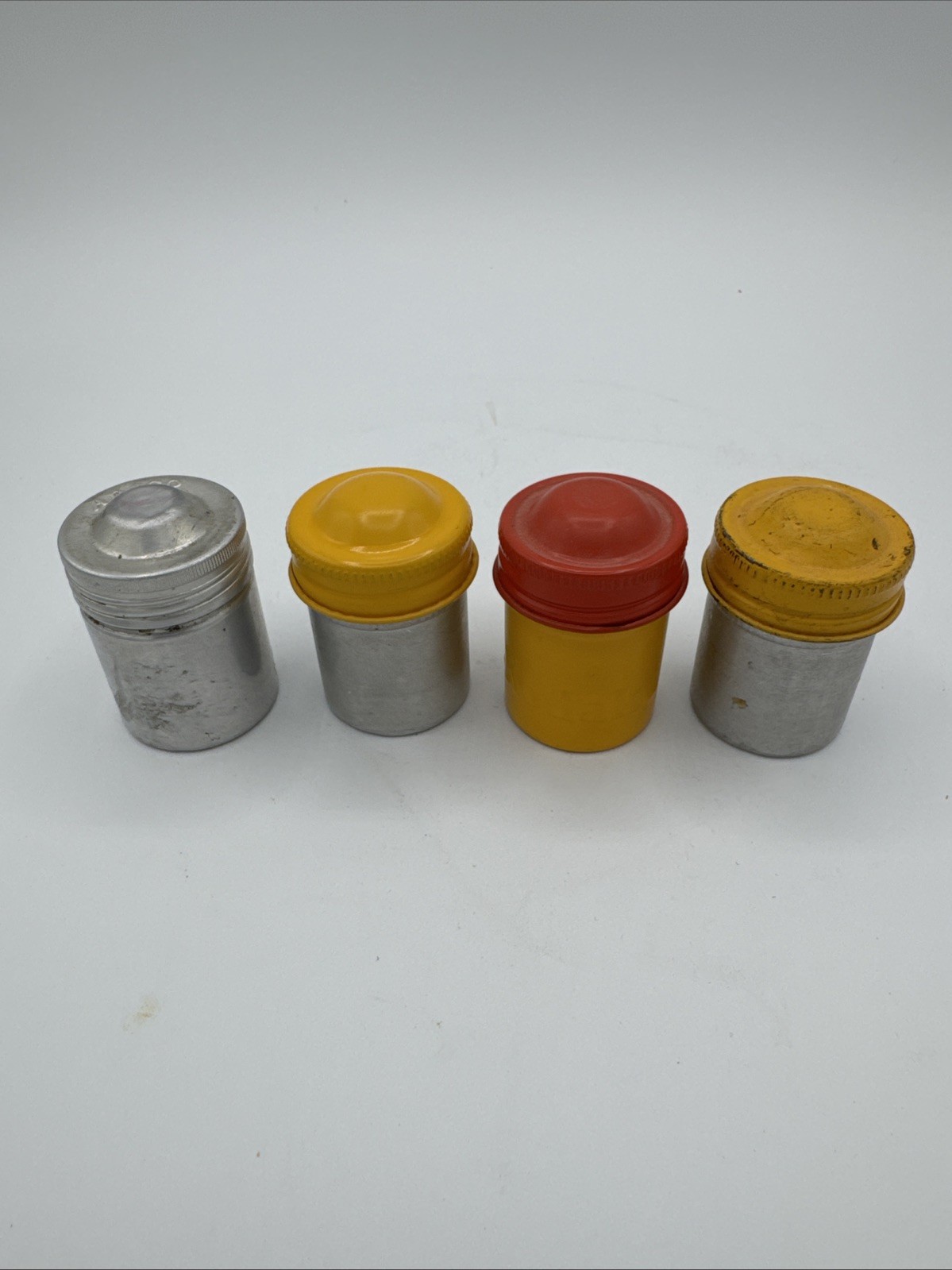 Vintage Film Canisters aluminum With Lids Lot Of 4